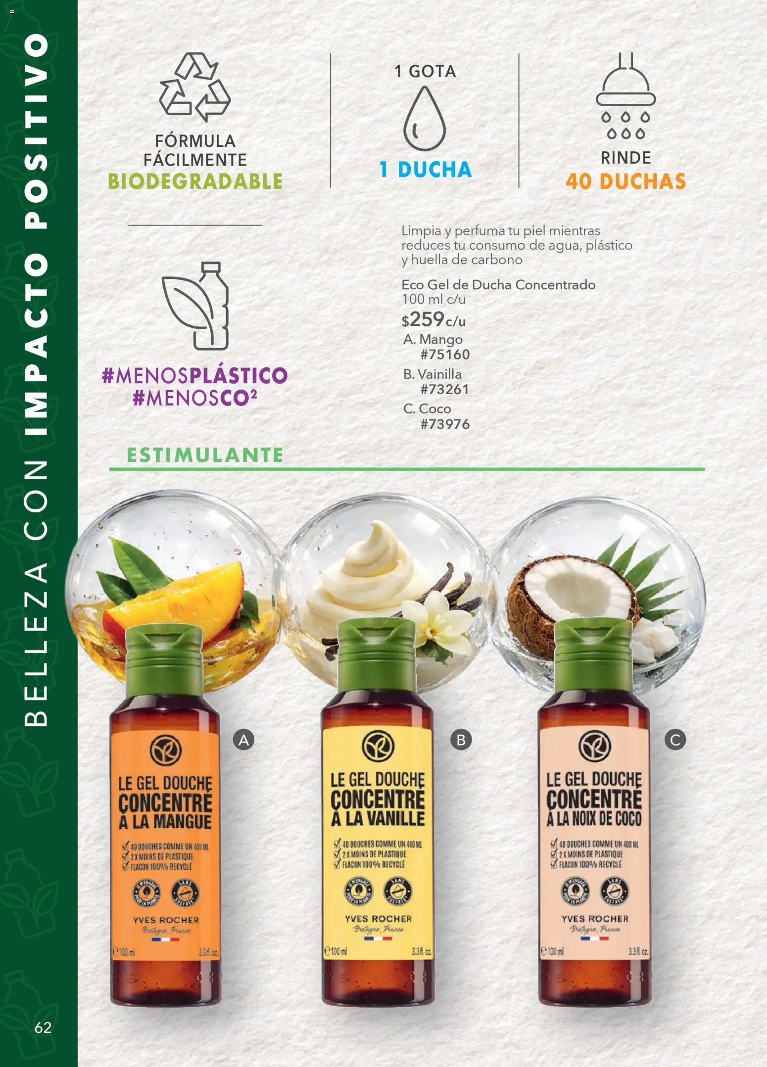 Nuevas ofertas de Yves Rocher válidas en toda la República Mexicana desde el 24.03.2026. ¡Encuentra las mejores ofertas en Yves Rocher campaña 5 2026! | Página: 64 | Productos: Mango, Gel de ducha