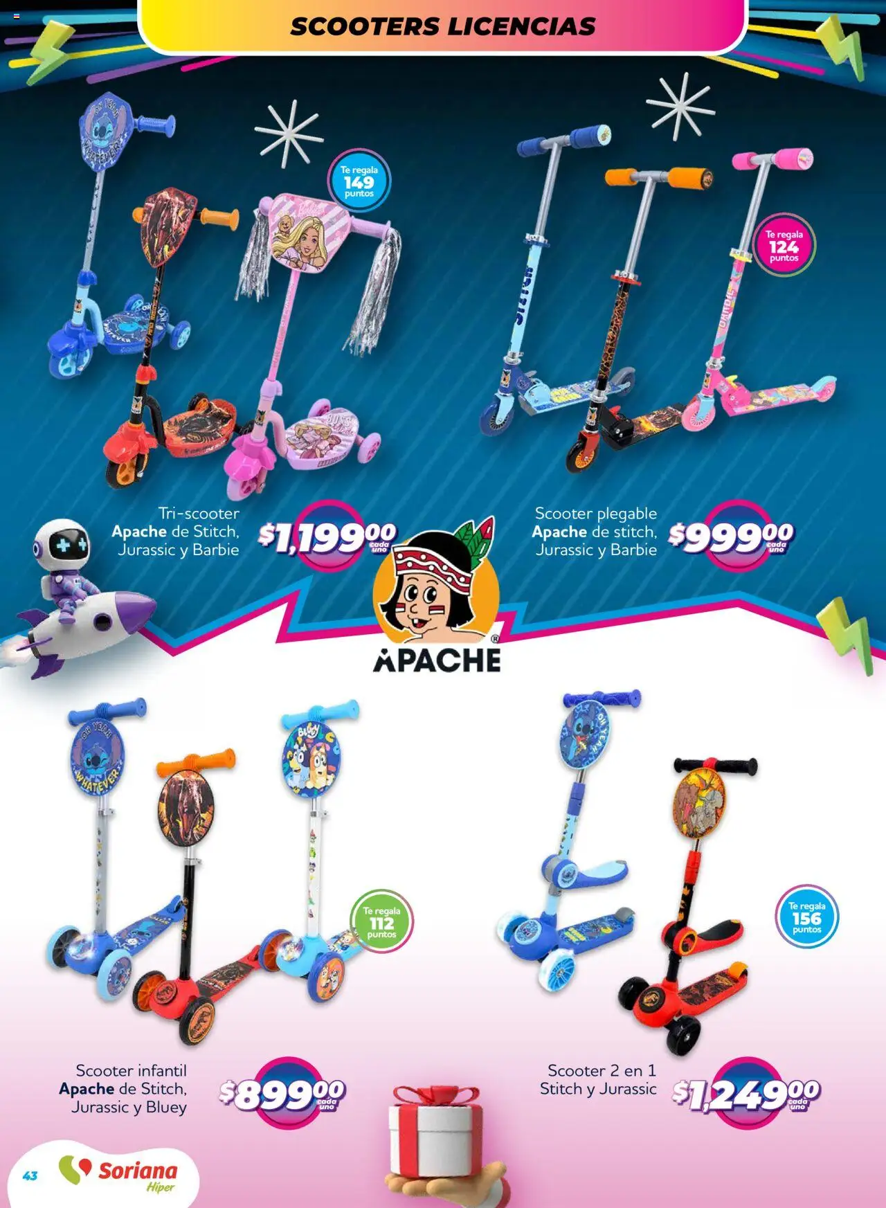 Nuevas ofertas de Soriana válidas en toda la República Mexicana desde el 09.10.2025. ¡Encuentra las mejores ofertas en Soriana - Reino de los Juguetes Súper Nacional! | Página: 43 | Productos: Scooter, Té