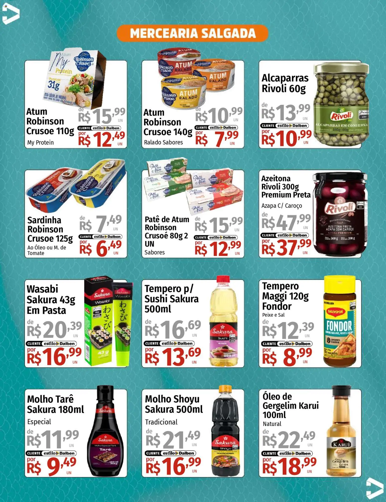 Supermercado Dalben Folheto - válido de 09.03.2026 | Página: 2 | Produtos: Molho shoyu, Óleo, Peixe, Atum