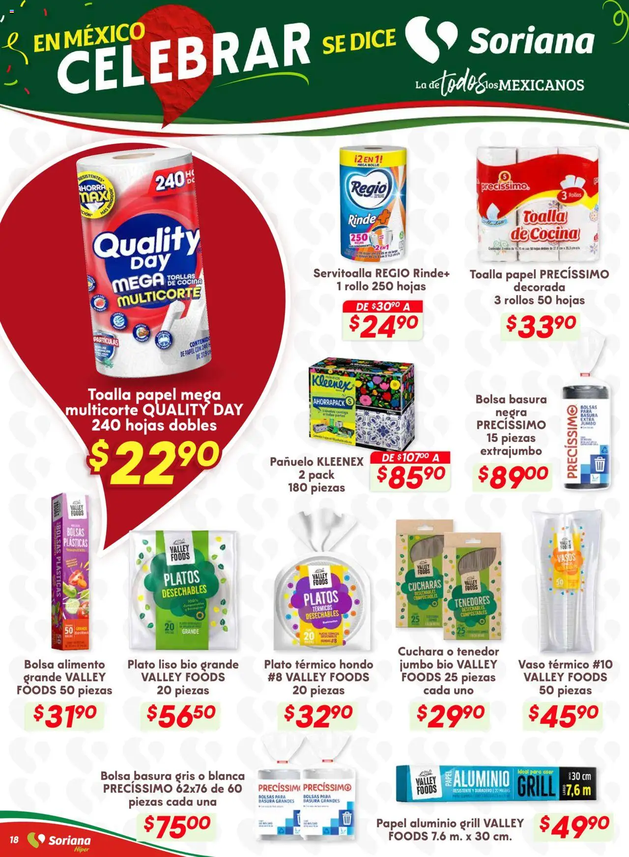 Nuevas ofertas de Soriana válidas en toda la República Mexicana desde el 18.09.2025. ¡Encuentra las mejores ofertas en Soriana - Preciazazaso Híper: Edo Mex, Gro, Hgo, Mor, Pue, Qto, Tlax, Ver! | Página: 25 | Productos: Cocina, Cuchara, Tenedor, Toallas