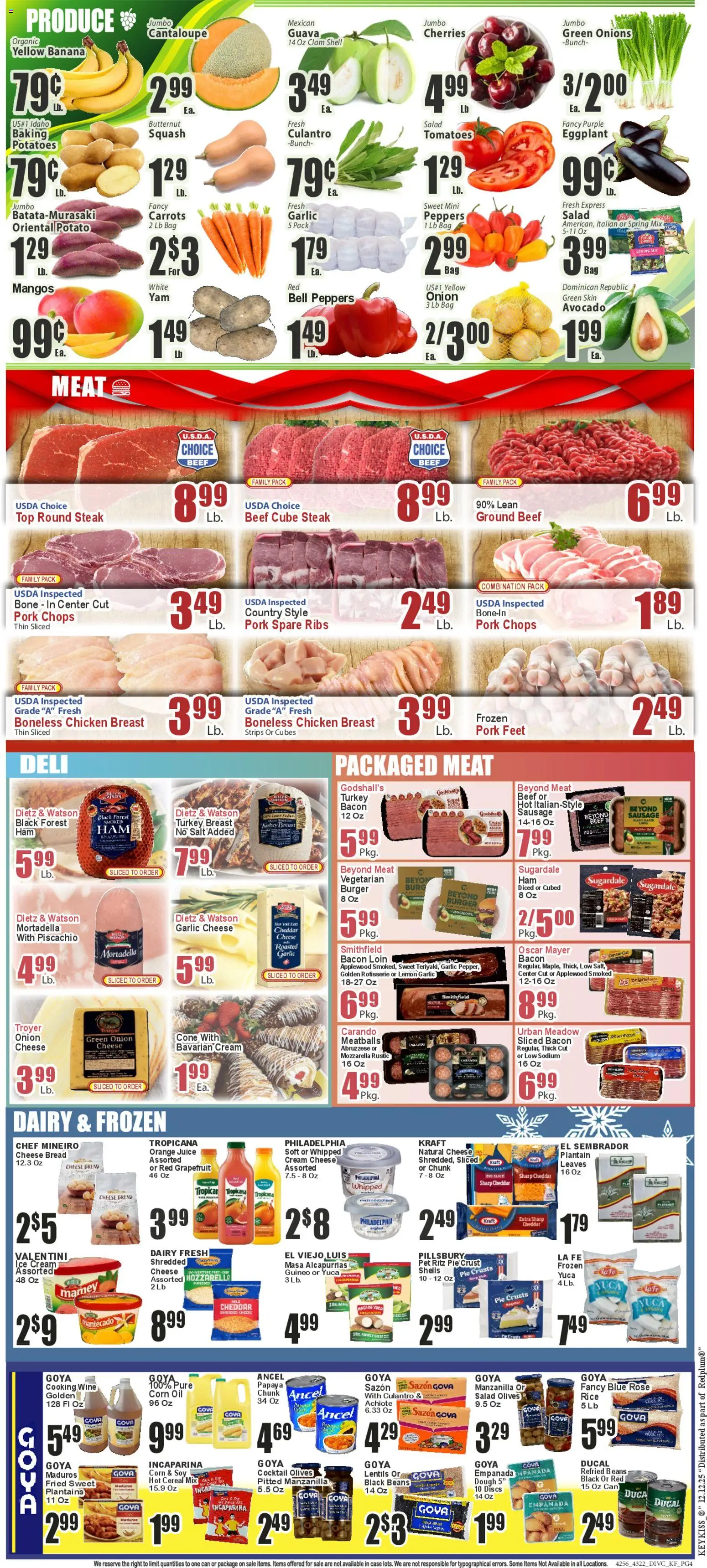 Key Food Weekly Ad - valid from 12.12.2025 | Page: 4 | Products: Cherries, Pork, Tomatoes, Ice cream