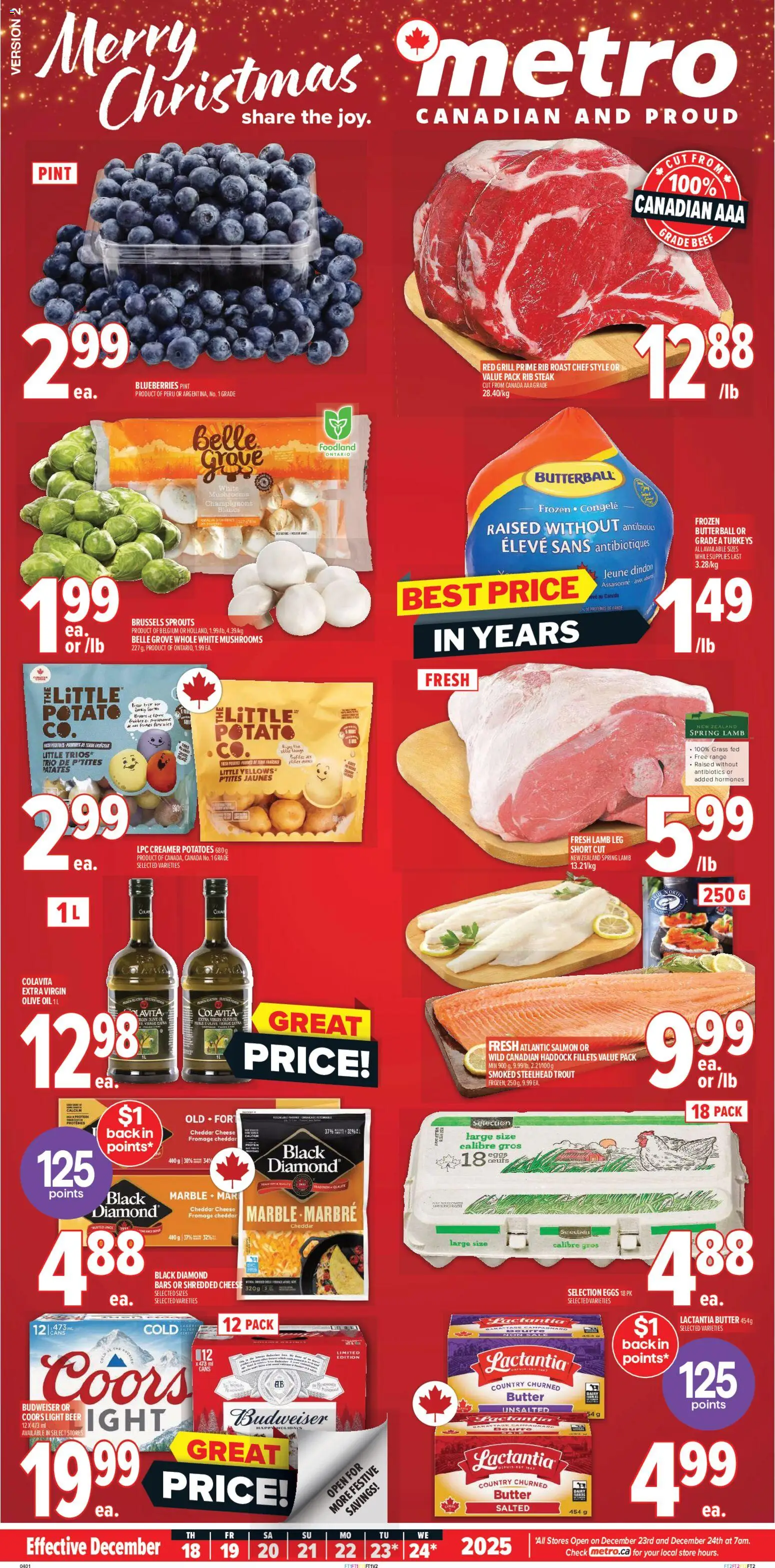Metro flyer valid from 18.12.2025 | Page: 1 | Products: Beef, Grill, Cheese, Eggs