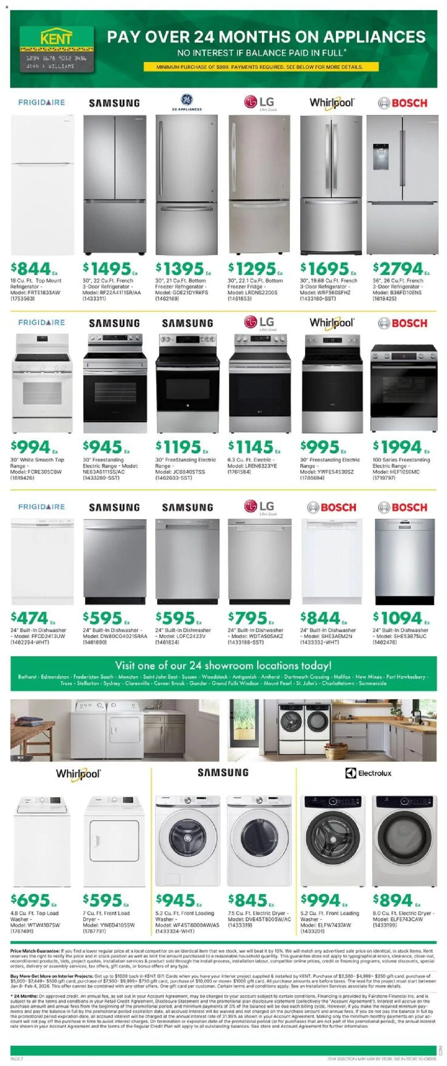 Kent flyer valid from 22.01.2026 | Page: 7 | Products: Refrigerator, Freezer, Dryer, Dishwasher
