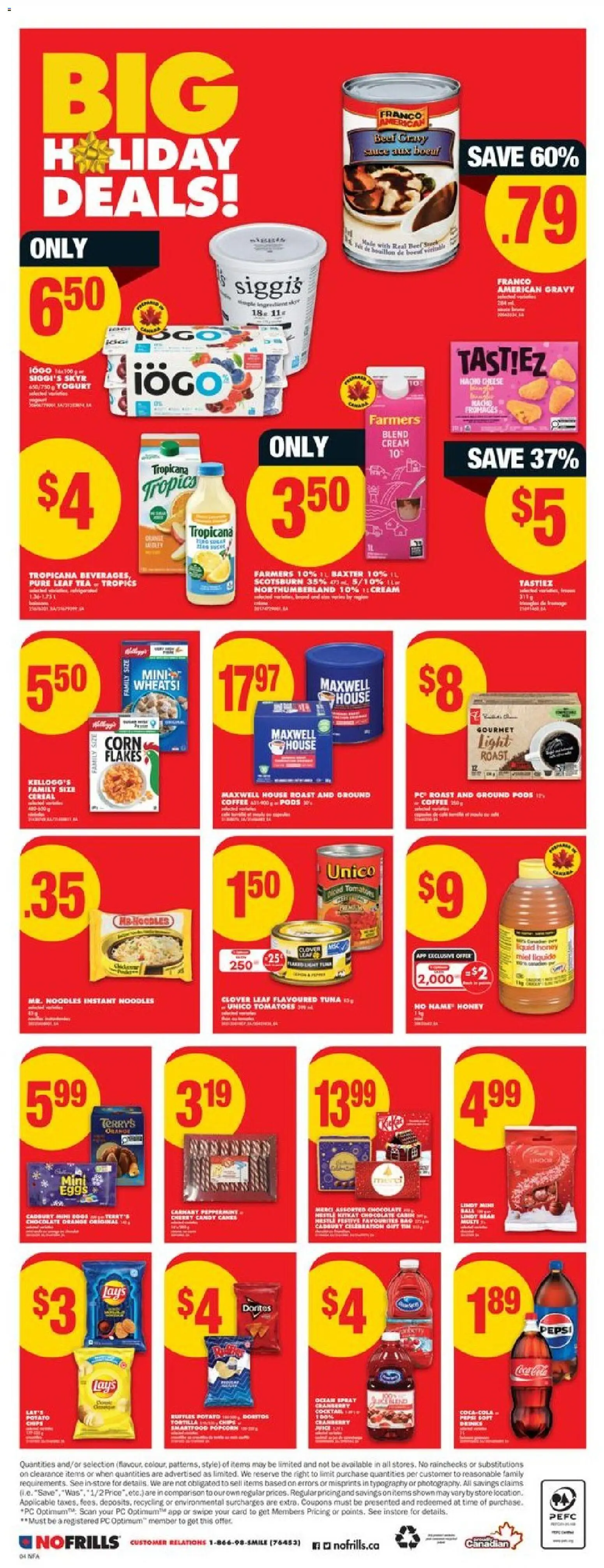 No Frills flyer valid from 27.11.2025 | Page: 5 | Products: Chips, PC, Cheese, Yogurt
