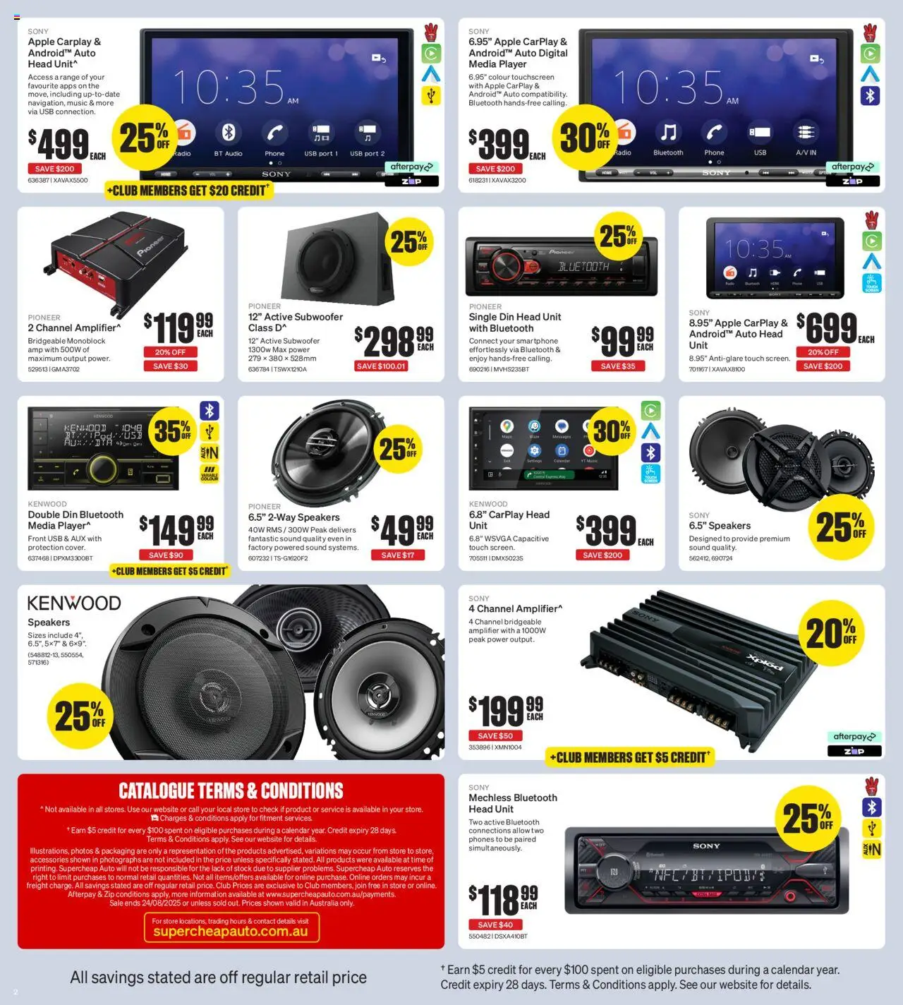 Supercheap Auto catalogue - valid from 13.08.2025 | Page: 2 | Products: Amplifier, Audio, Radio, Player