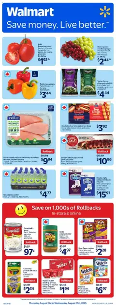 Preview of Walmart weekly flyer from shop Walmart valid from 21.08.2025