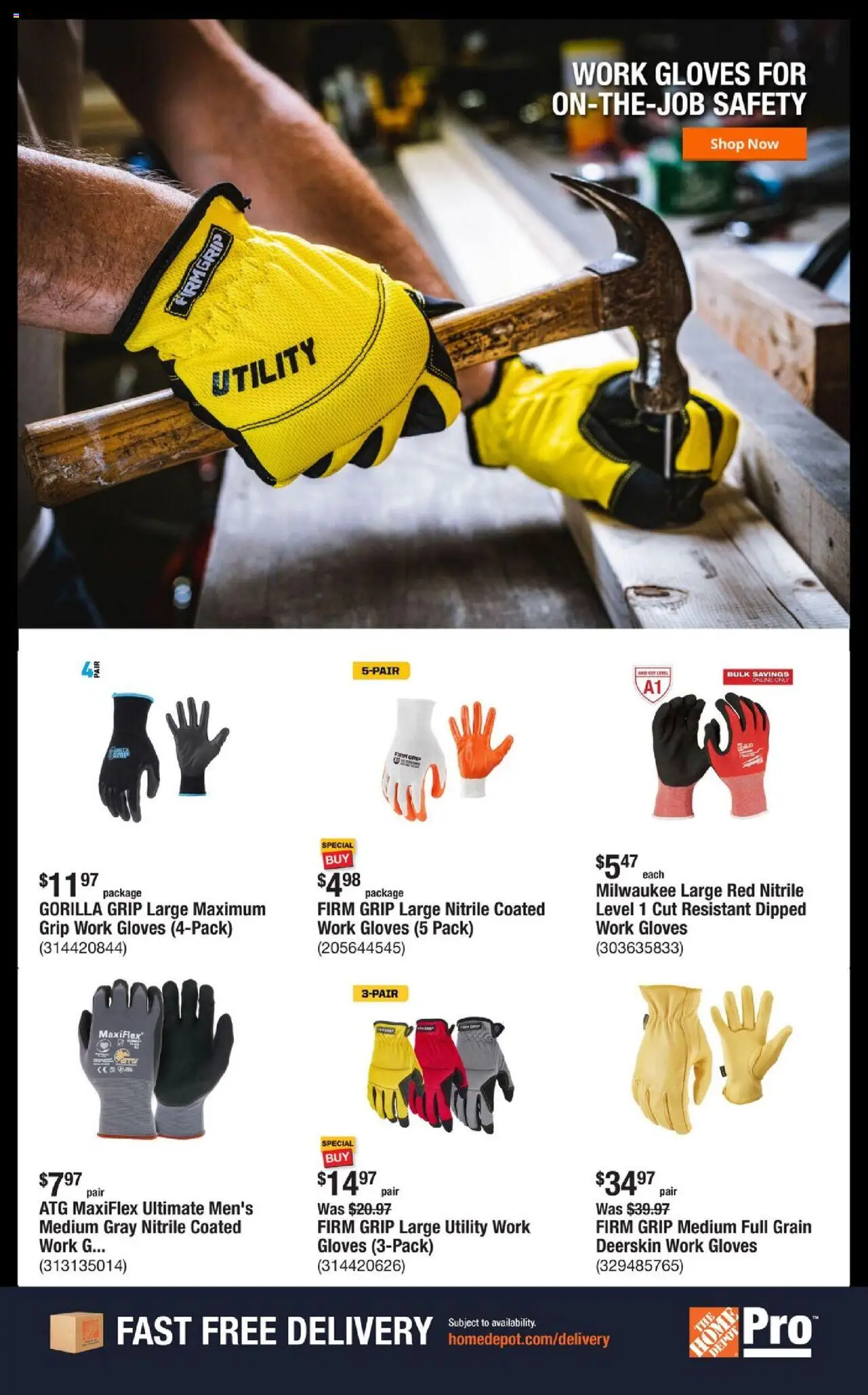 Home Depot Shop Pro Ad - FL - valid from 15.09.2025 | Page: 6 | Products: Gloves