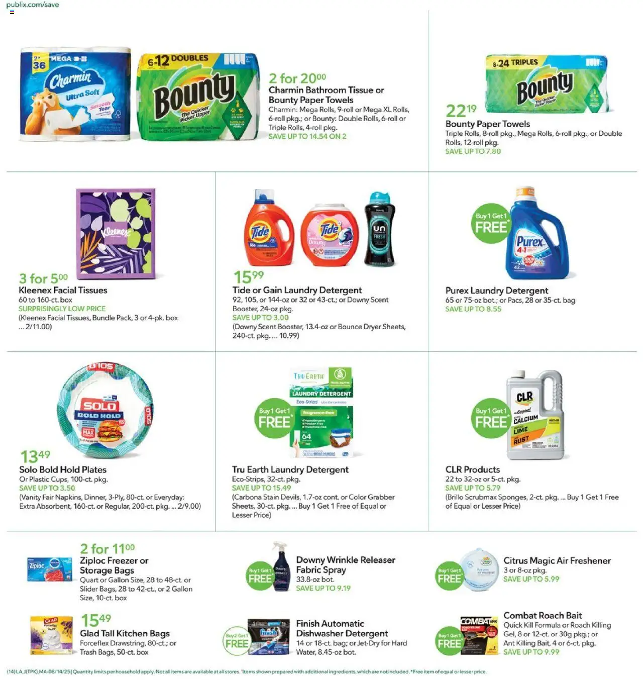 Publix Weekly Ad - valid from 13.08.2025 | Page: 14 | Products: Box, Bag, Dishwasher, Bait