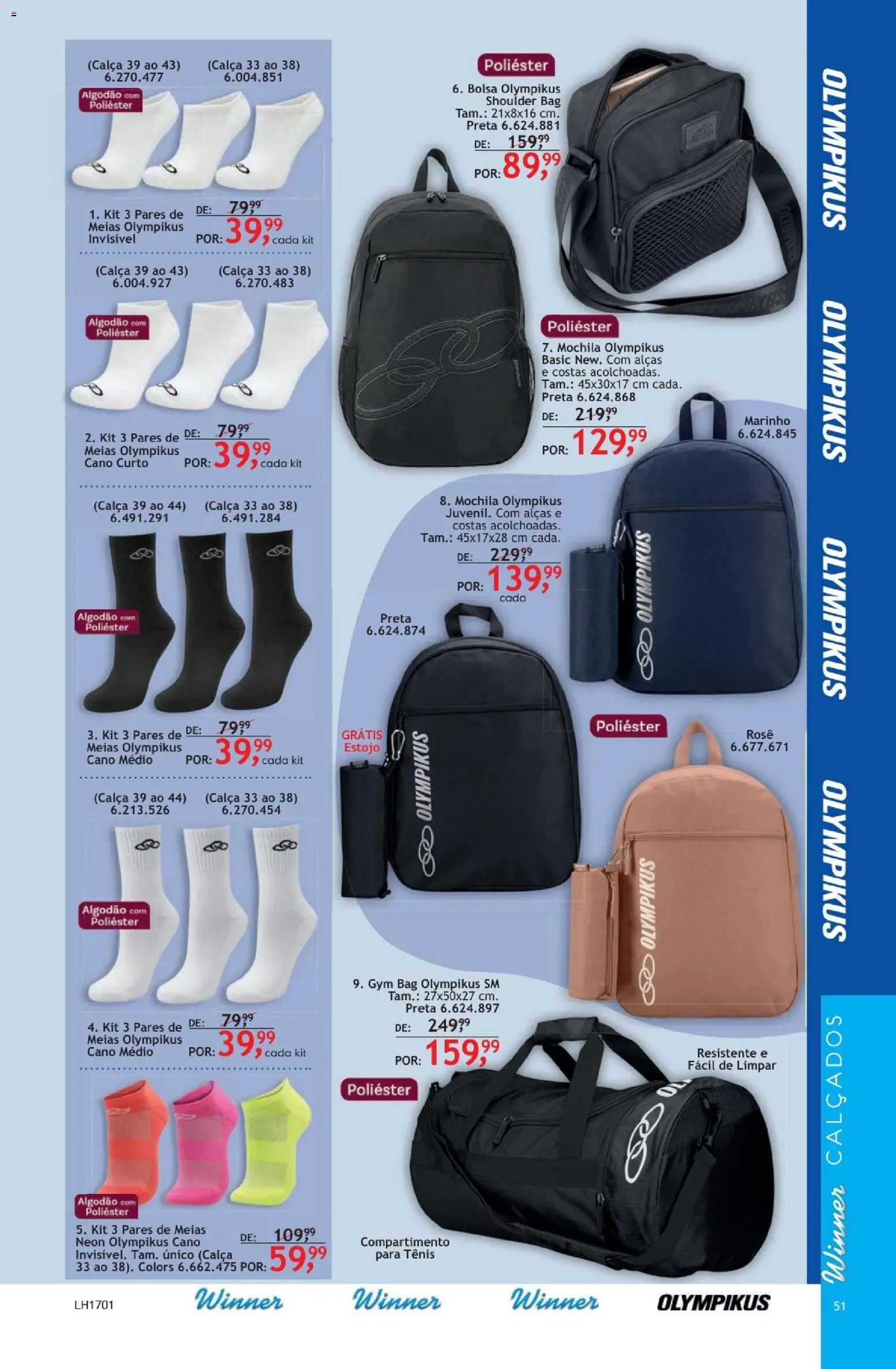 Quatro Estações Folheto - válido de 01.04.2026 | Página: 51 | Produtos: Calça, Meias, Algodão, Mochila