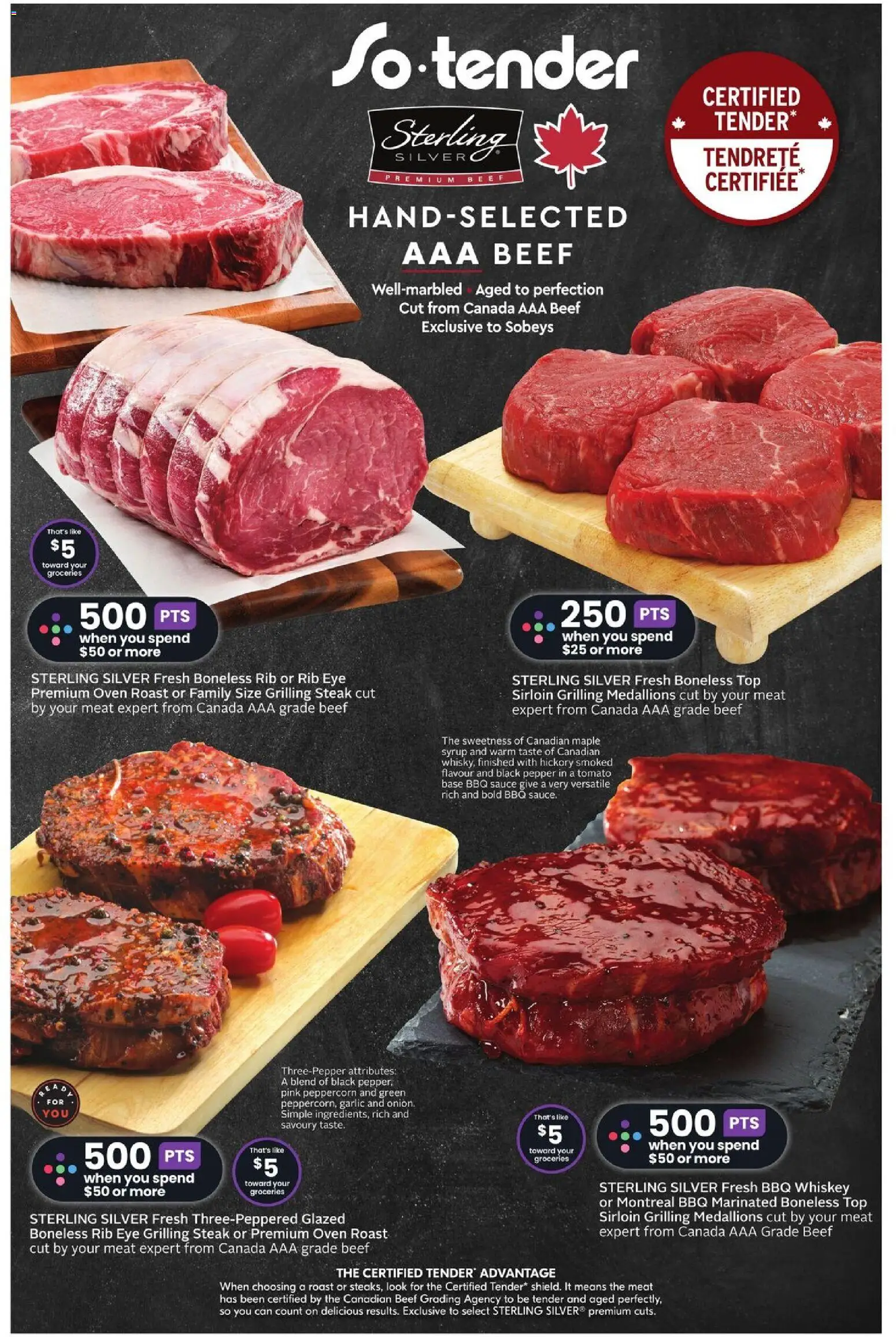 Sobeys flyer valid from 20.11.2025 | Page: 18 | Products: Beef, Whiskey, Oven