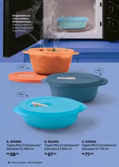 Tupperware catálogo Vitrine 05 - Pré-Visualização do folheto da loja Tupperware, válido de 01.05.2026 | Página: 62 | Produtos: Geladeira, Microondas, Tigela