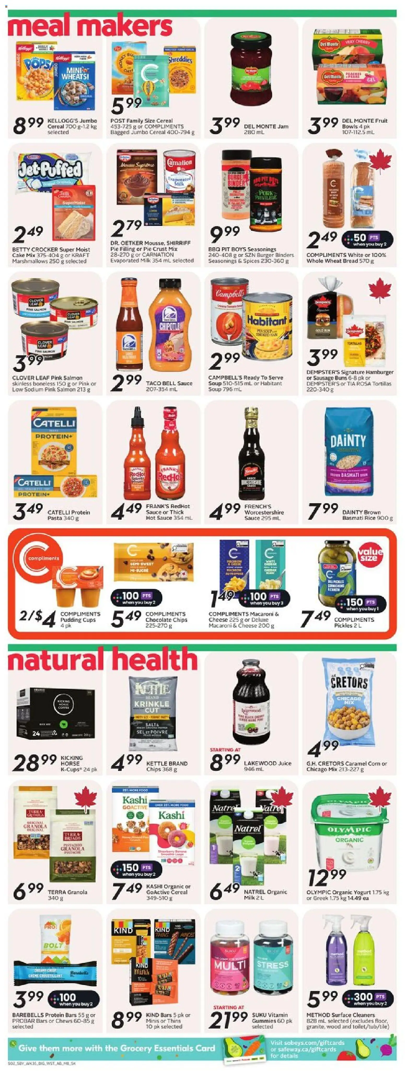 Safeway flyer valid from 25.12.2025 | Page: 10 | Products: Rice, Chips, Cheese, Yogurt