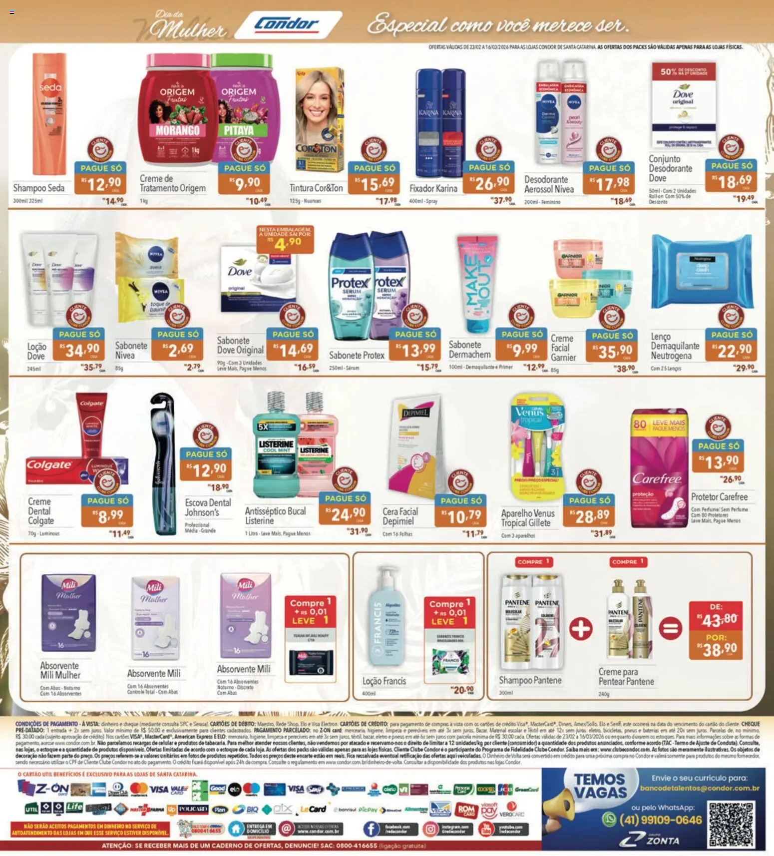 Supermercados Condor Folheto - válido de 23.02.2026 | Página: 32 | Produtos: Perfume, Desodorante, Creme, Dove