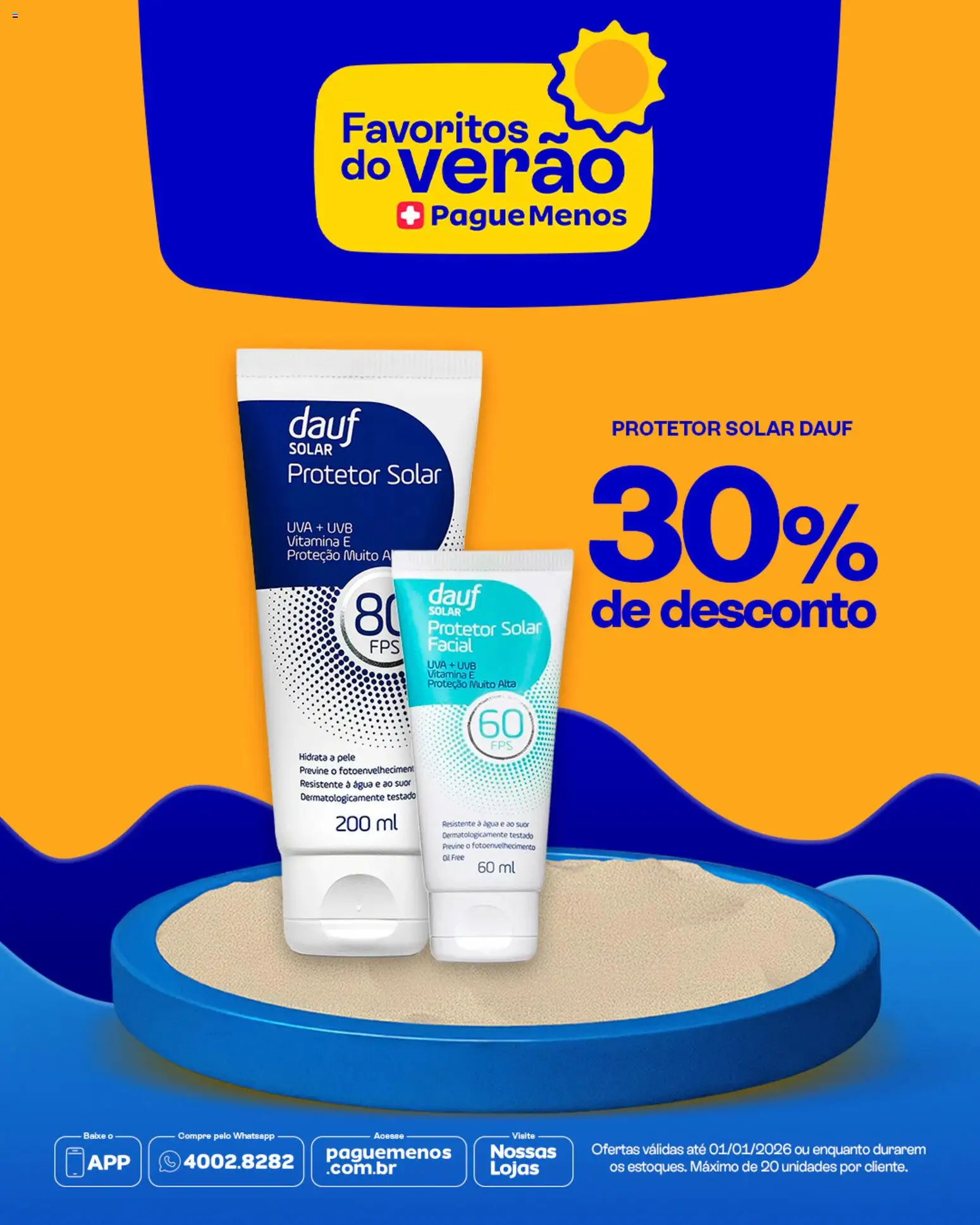 Pague Menos Folheto - válido de 31.12.2025 | Página: 2 | Produtos: Protetor solar, Protetor solar facial