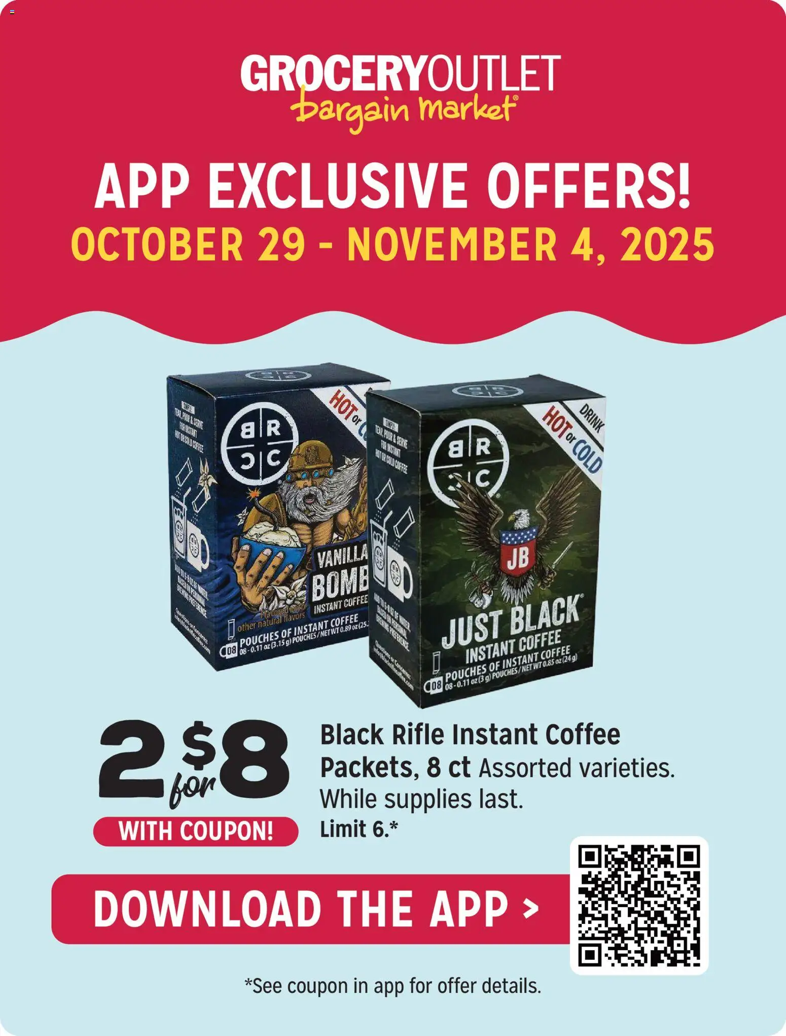 Grocery Outlet Weekly Ad - CA - valid from 29.10.2025 | Page: 2 | Products: Coffee, Rifle