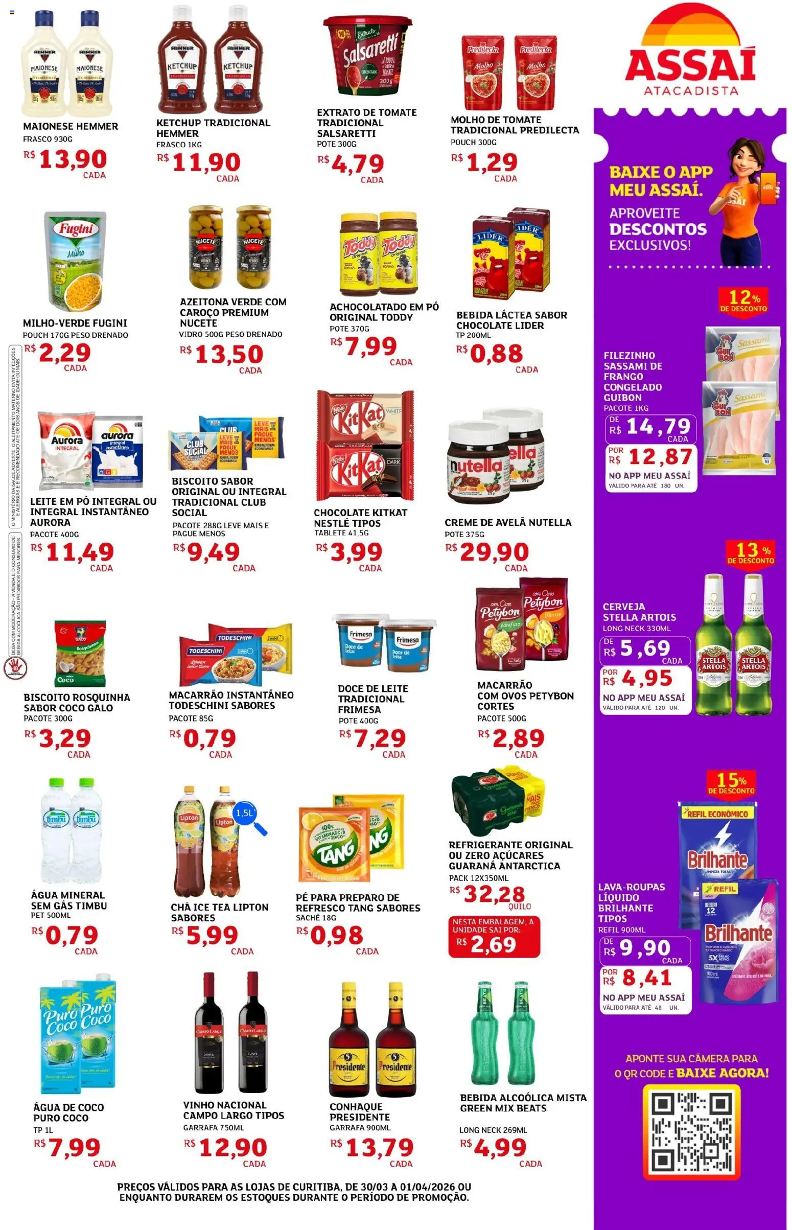Assaí Atacadista Folheto - válido de 30.03.2026 | Página: 3 | Produtos: Guaraná, Cerveja, Maionese, Leite em pó