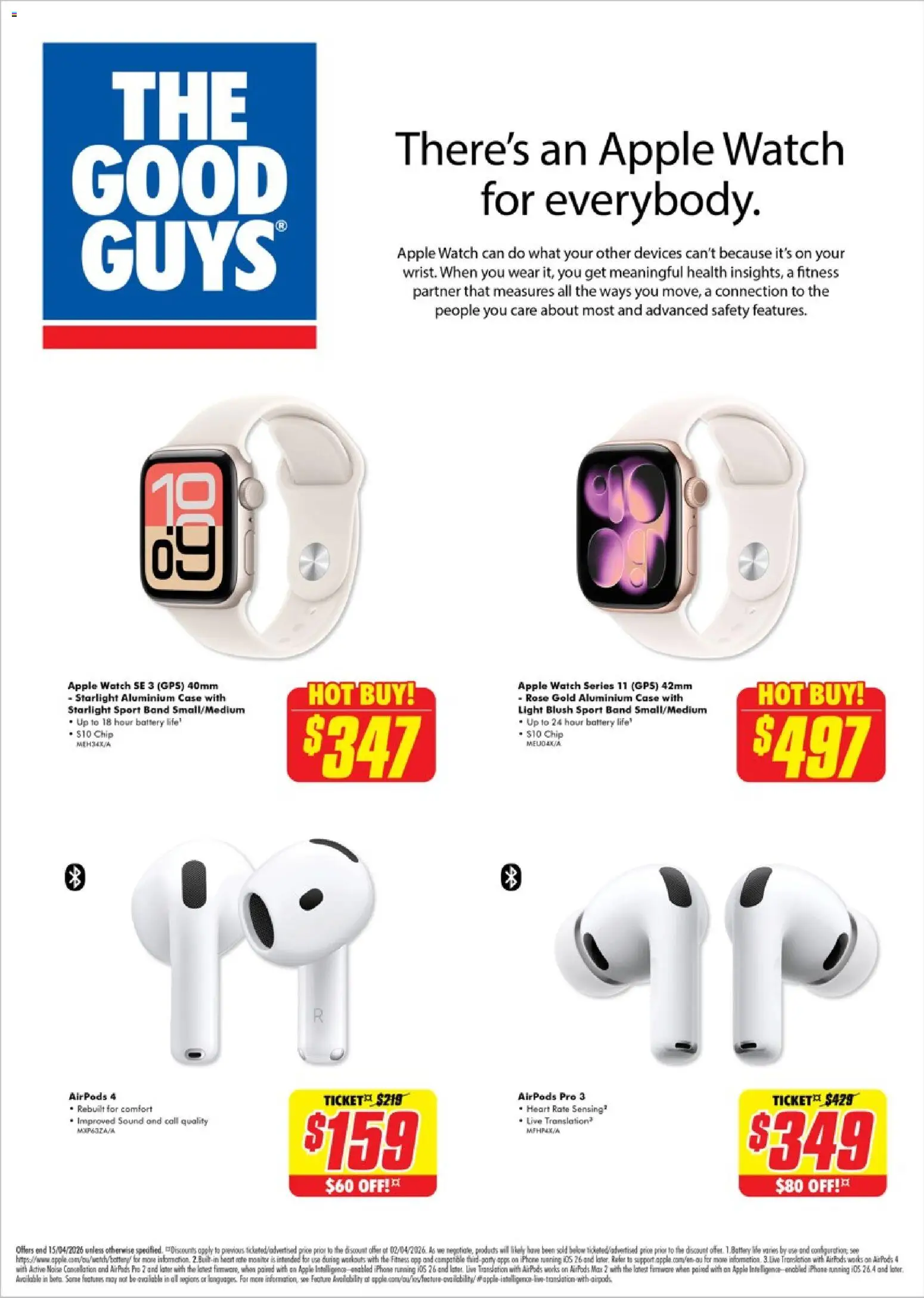 The Good Guys catalogue - valid from 01.04.2026 | Page: 1 | Products: Battery, Light, Blush, Watch