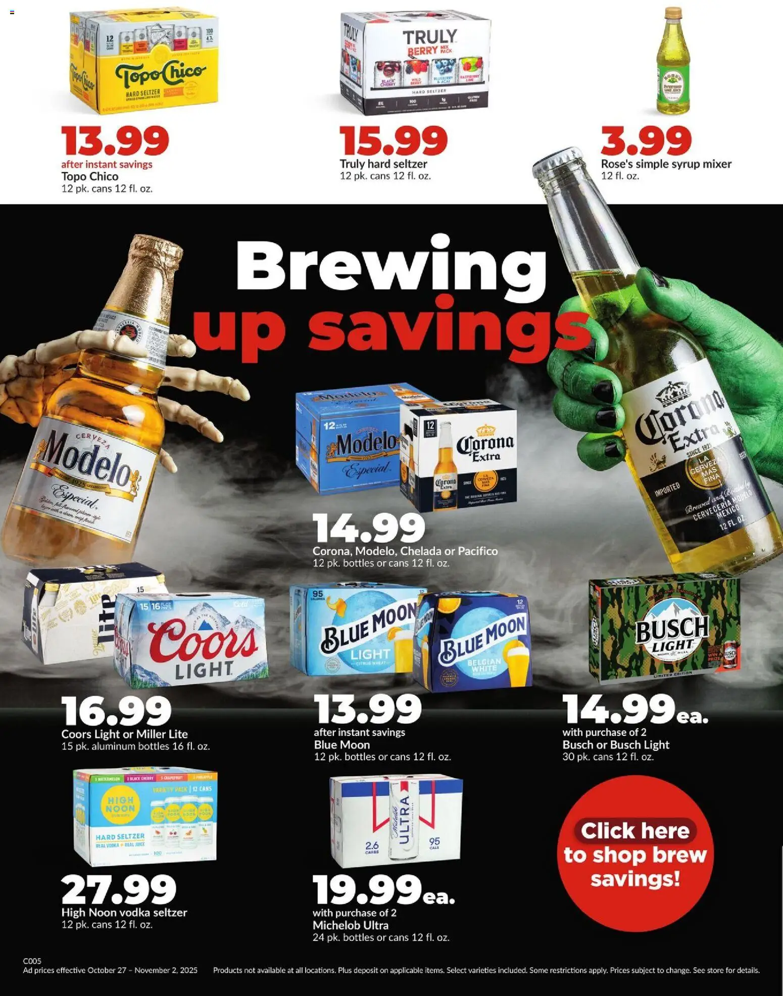 HyVee Weekly Ad - valid from 27.10.2025 | Page: 34 | Products: Juice, Vodka, Watermelon, Mixer
