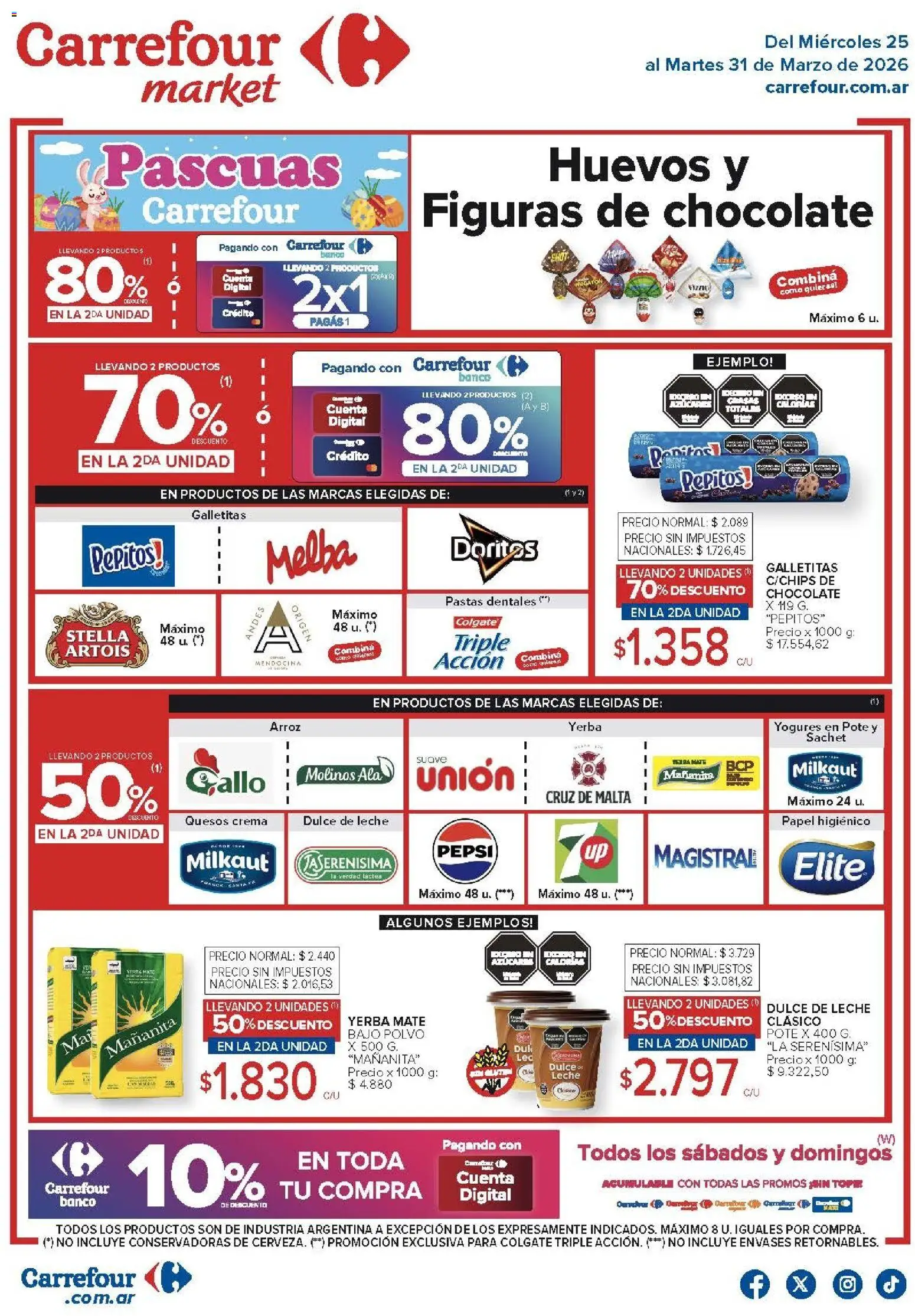Carrefour Market - Market Paraná  │ válido desde el 25.03.2026 | Página: 1 | Productos: Mate, Galletitas, Dulce de leche, Crema