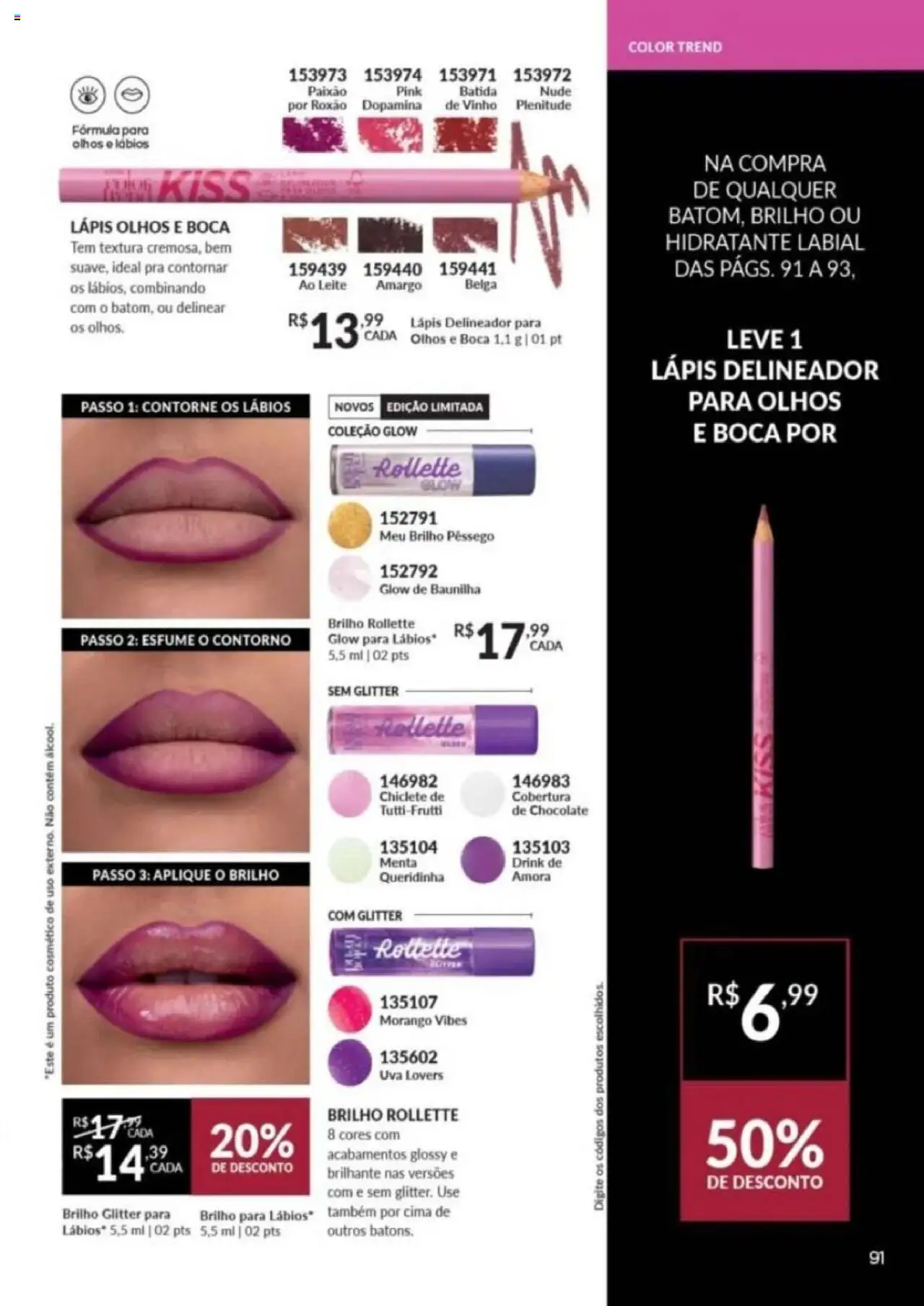 Avon Folheto - válido de 26.09.2025 | Página: 91 | Produtos: Pêssego, Delineador, Leite, Vinho