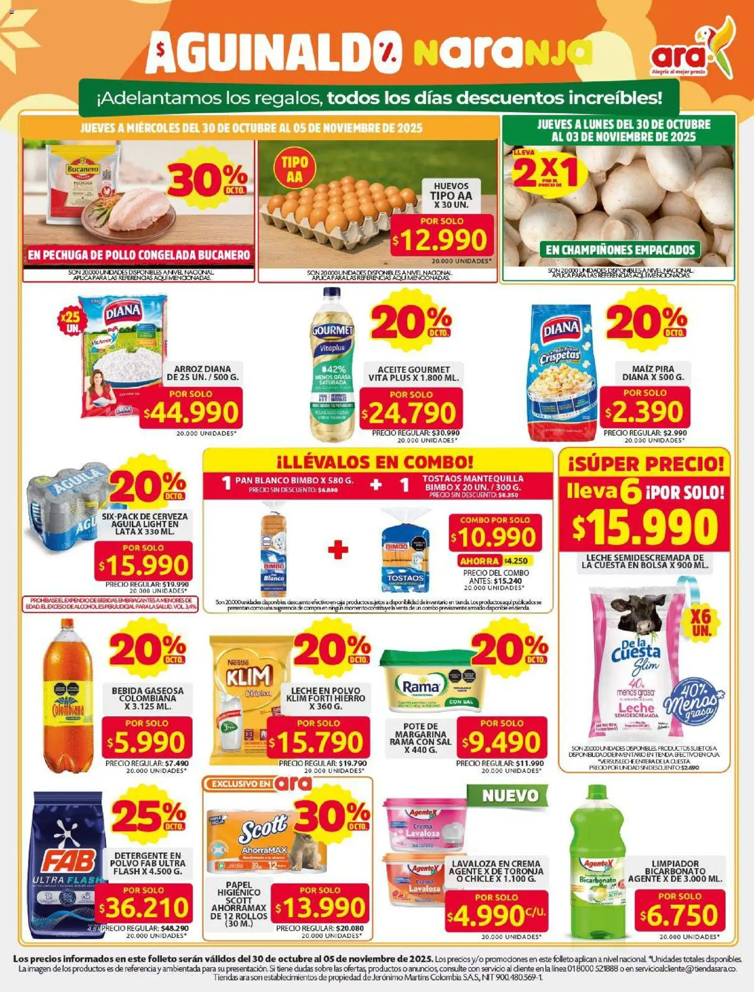 Ara revista - valida desde el 30.10.2025 | Página: 1 | Productos: Sobre, Detergente, Huevos, Cerveza