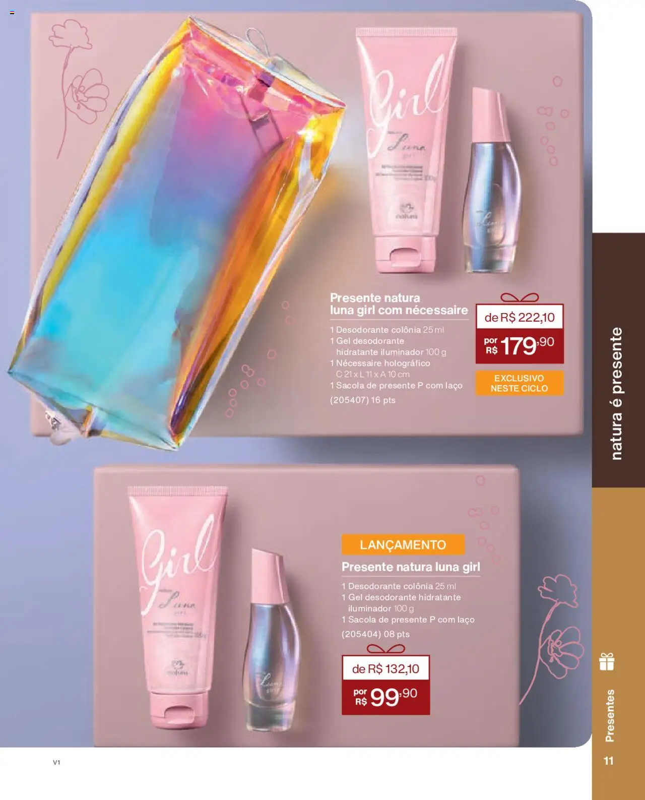 Natura Folheto - válido de 18.08.2025 | Página: 11 | Produtos: Desodorante, Necessaire, Iluminador