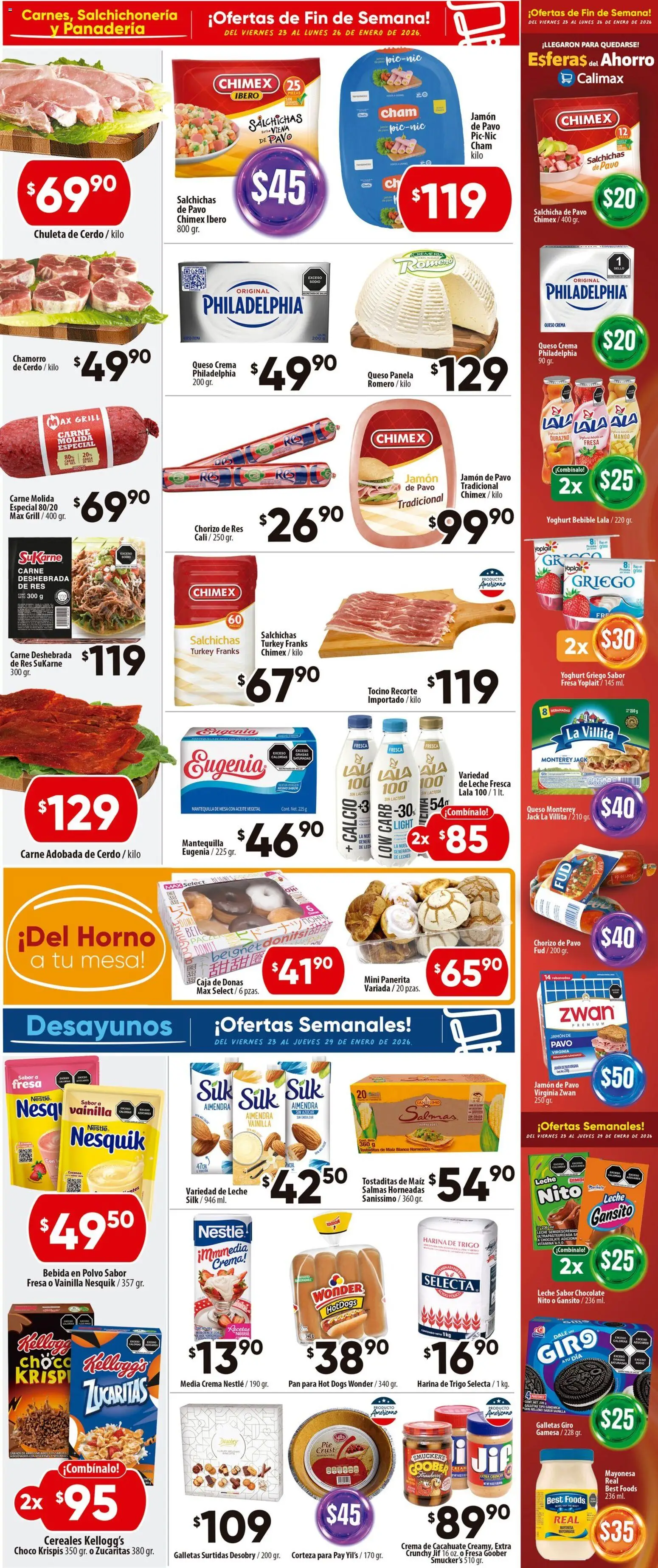 Nuevas ofertas de Calimax válidas en toda la República Mexicana desde el 23.01.2026. ¡Encuentra las mejores ofertas en Calimax folleto Ensenada! | Página: 2 | Productos: Azúcar, Horno, Pan, Res