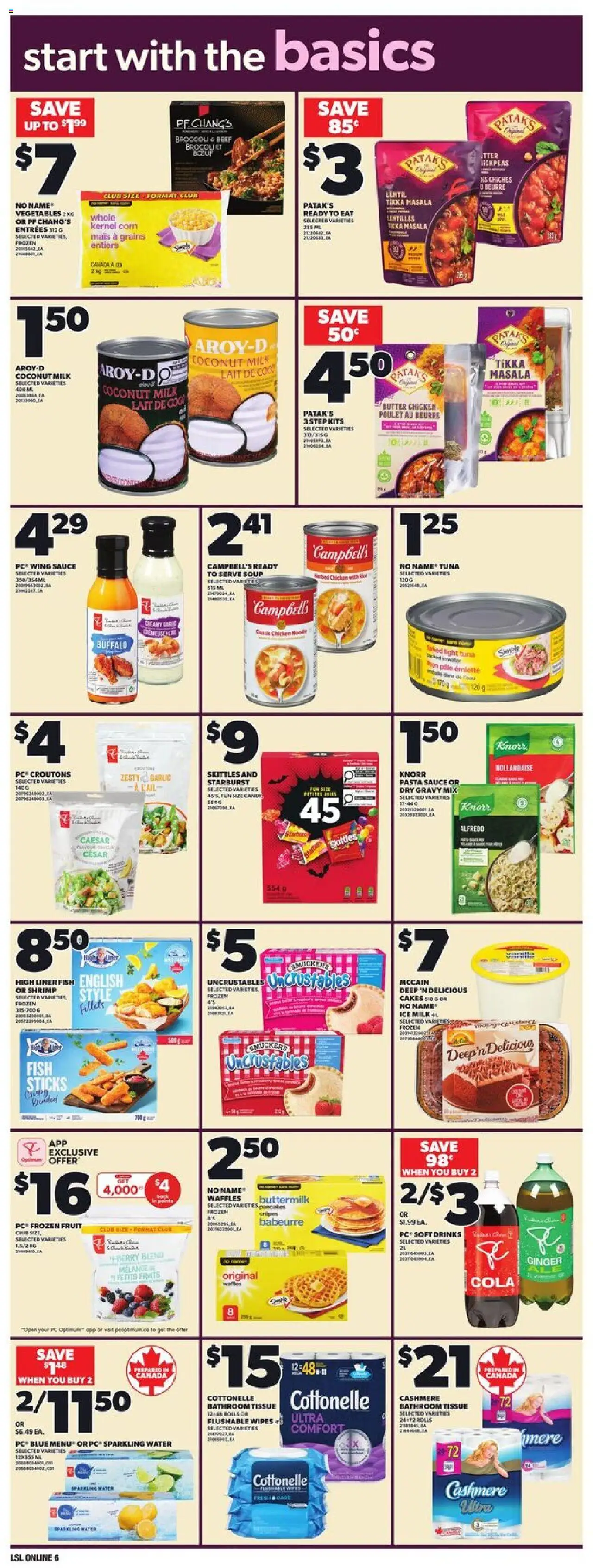 Loblaws flyer valid from 25.09.2025 | Page: 15 | Products: Fish, PC, Milk, Butter