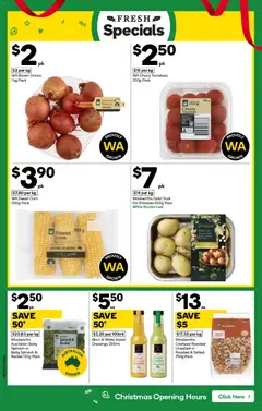 Preview of Weekly catalogue Woolworths Port Hedland 17/12 - valid from 17.12.2025 | Page: 4 | Products: Honey, Tomatoes, Potatoes, Spinach