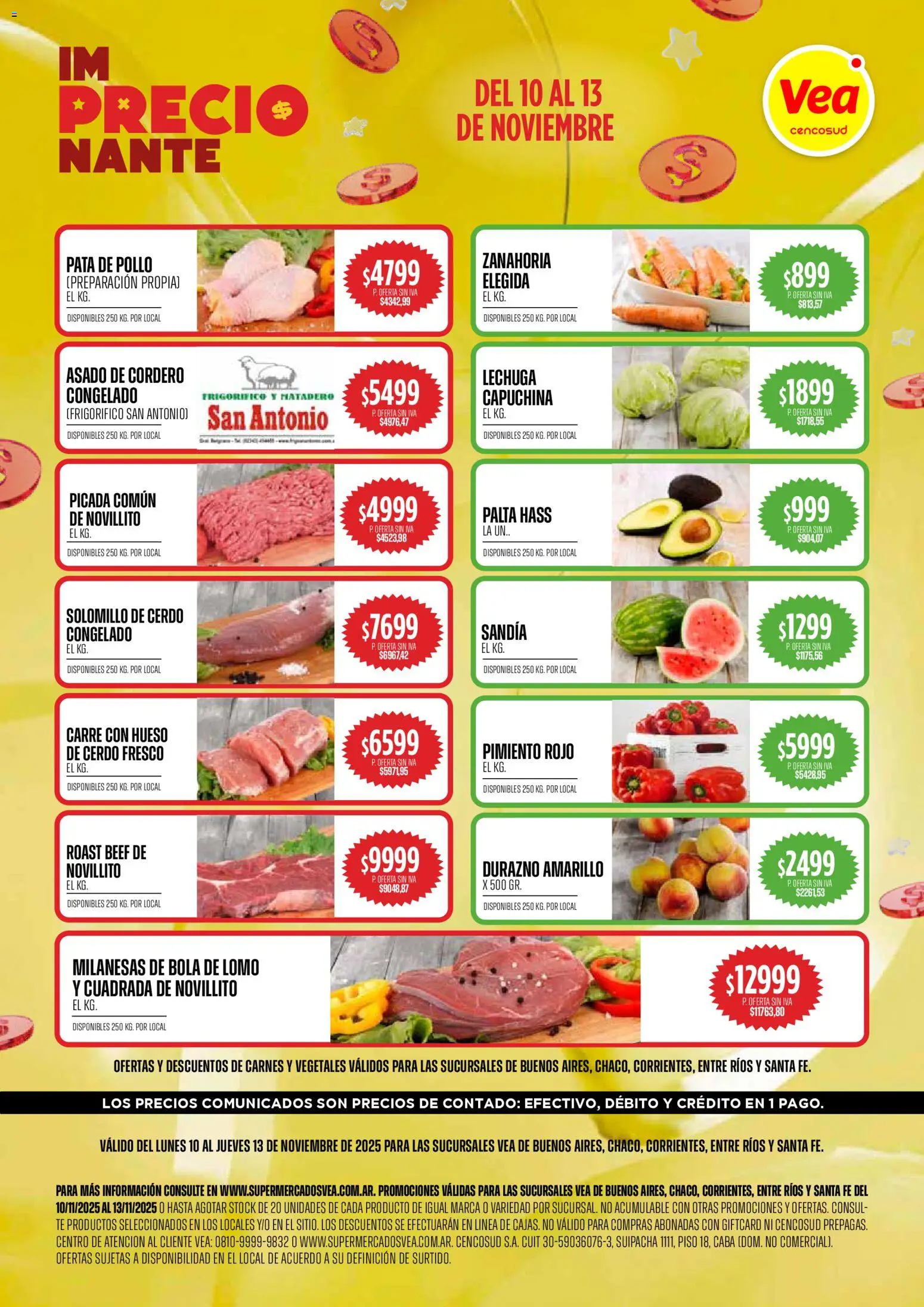 Vea ofertas │ válido desde el 10.11.2025 | Página: 1 | Productos: Pollo, Lechuga, Palta, Pimiento