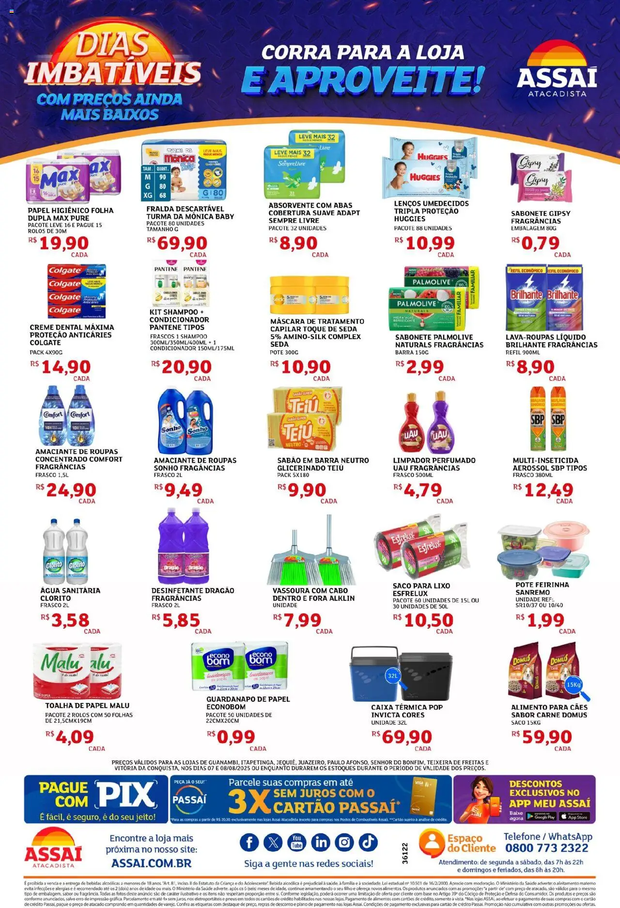 Assaí Atacadista Folheto - válido de 07.08.2025 | Página: 4 | Produtos: Shampoo, Condicionador, Caixa, Guardanapo