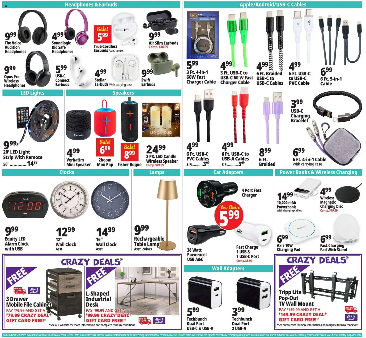 Ocean State Job Lot Weekly Ad - valid from 19.02.2026 | Page: 17 | Products: Safe, Lamp, Desk, Tv