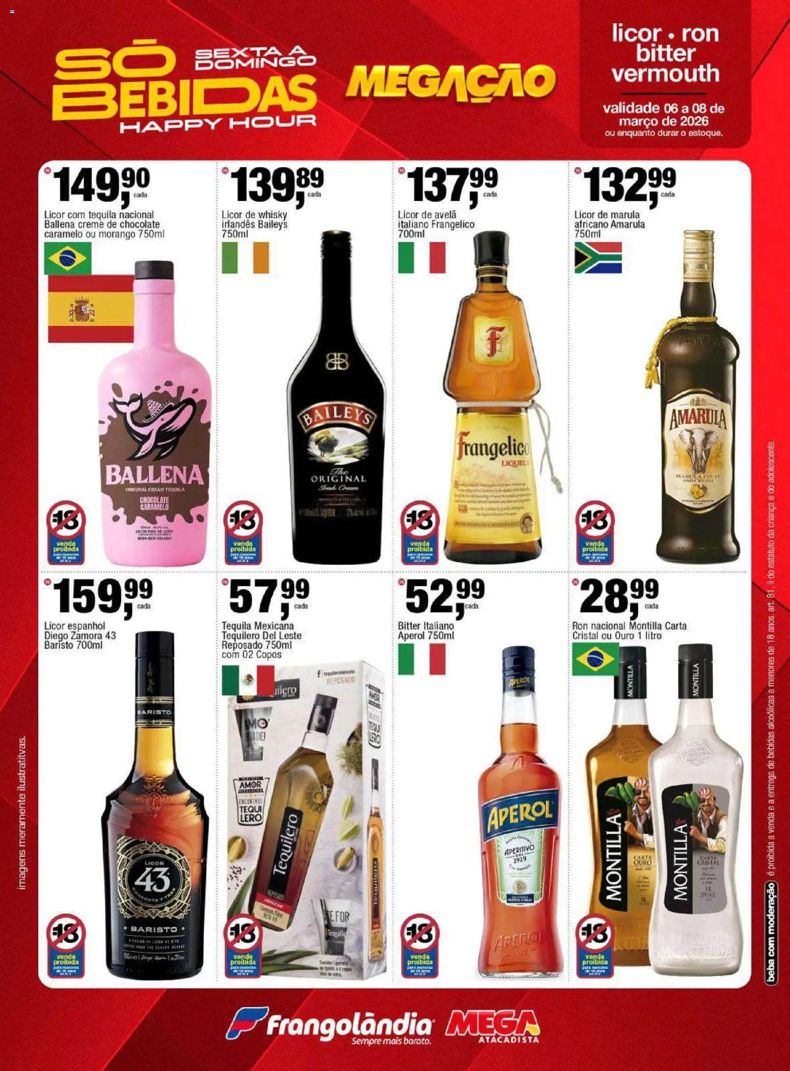 Frangolândia Folheto - válido de 06.03.2026 | Página: 5 | Produtos: Licor, Tequila, Creme, Copos