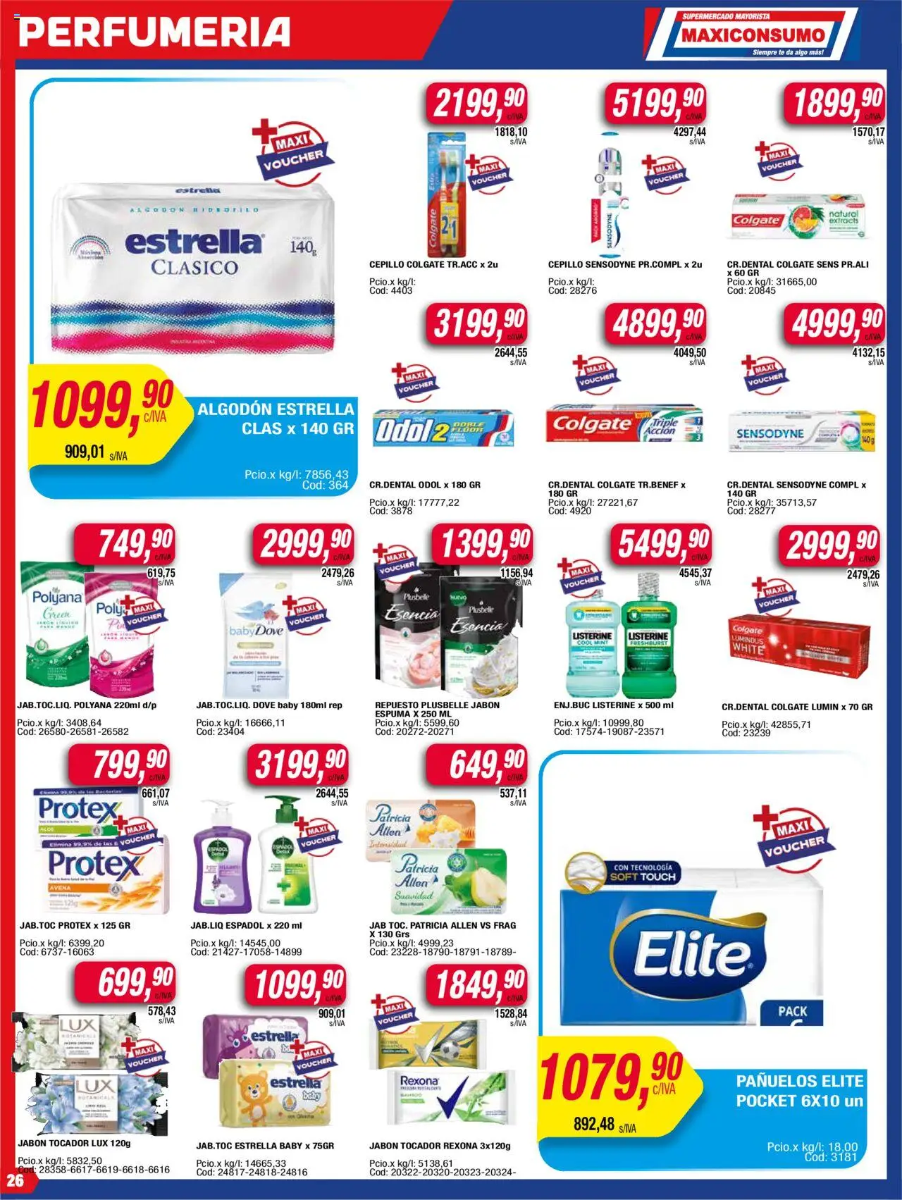 Maxiconsumo ofertas │ válido desde el 11.08.2025 | Página: 26 | Productos: Algodón, Cepillo, Espuma, Cava