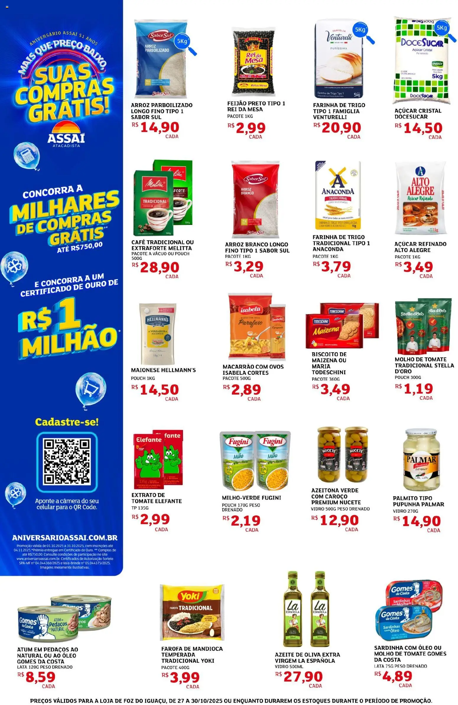 Assaí Atacadista Folheto - válido de 27.10.2025 | Página: 2 | Produtos: Celular, Palmito, Óleo, Farofa