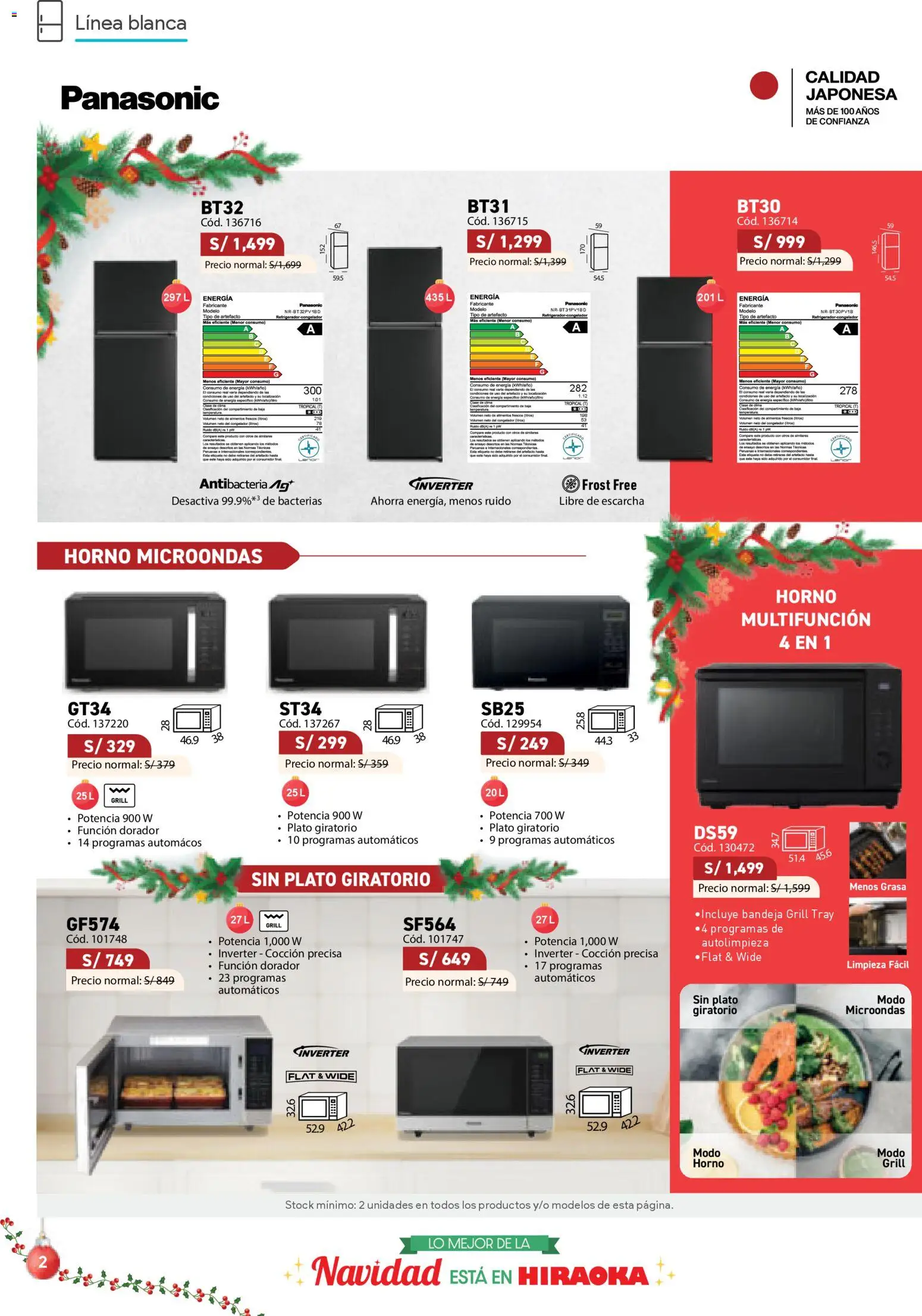 Catálogo Hiraoka válido desde 06.12.2025 | Página: 2 | Productos: Refrigerador, Congelador, Horno, Horno microondas