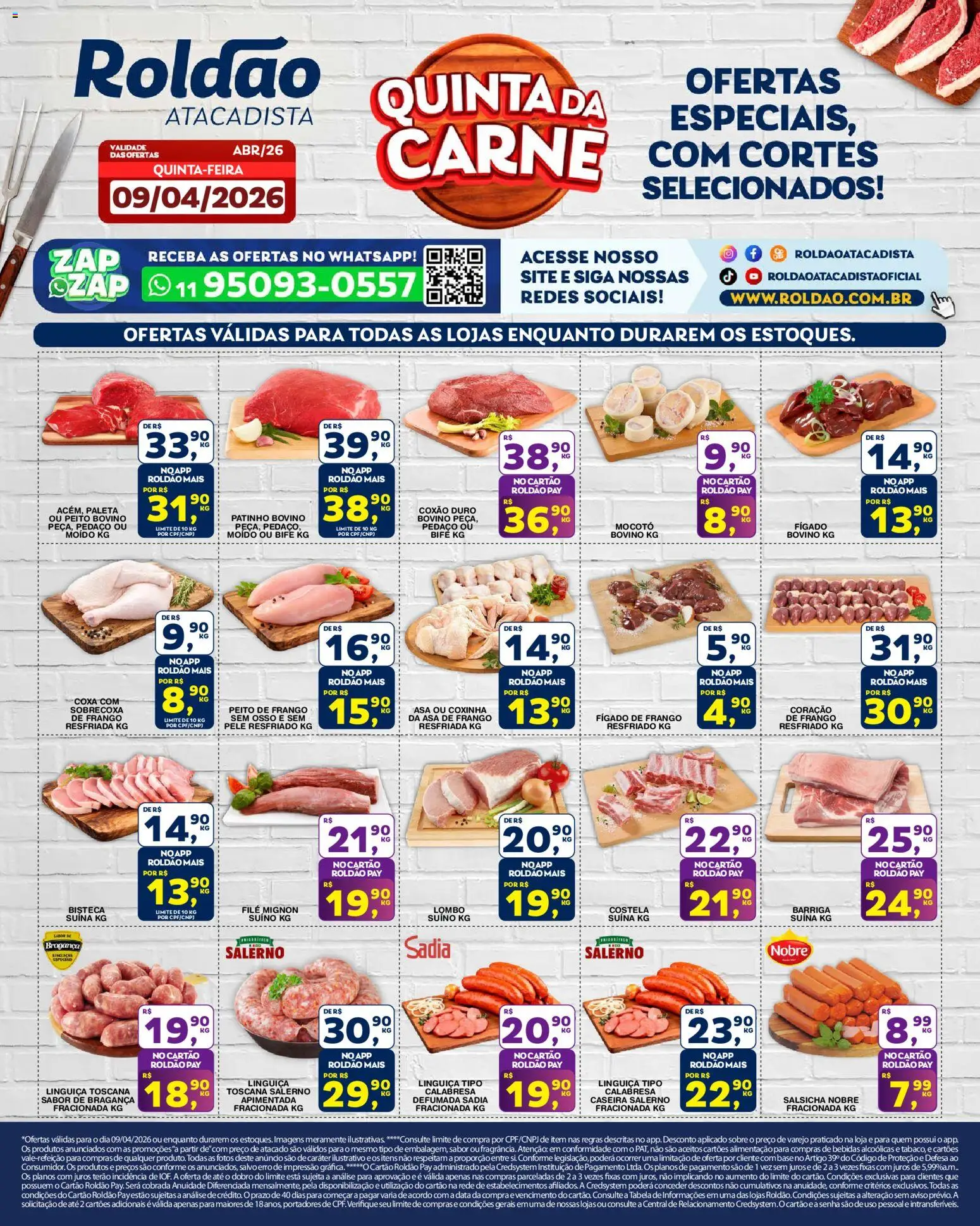 Roldão Folheto - válido de 09.04.2026 | Página: 1 | Produtos: Asa de frango, Base, Carne, Peito de frango