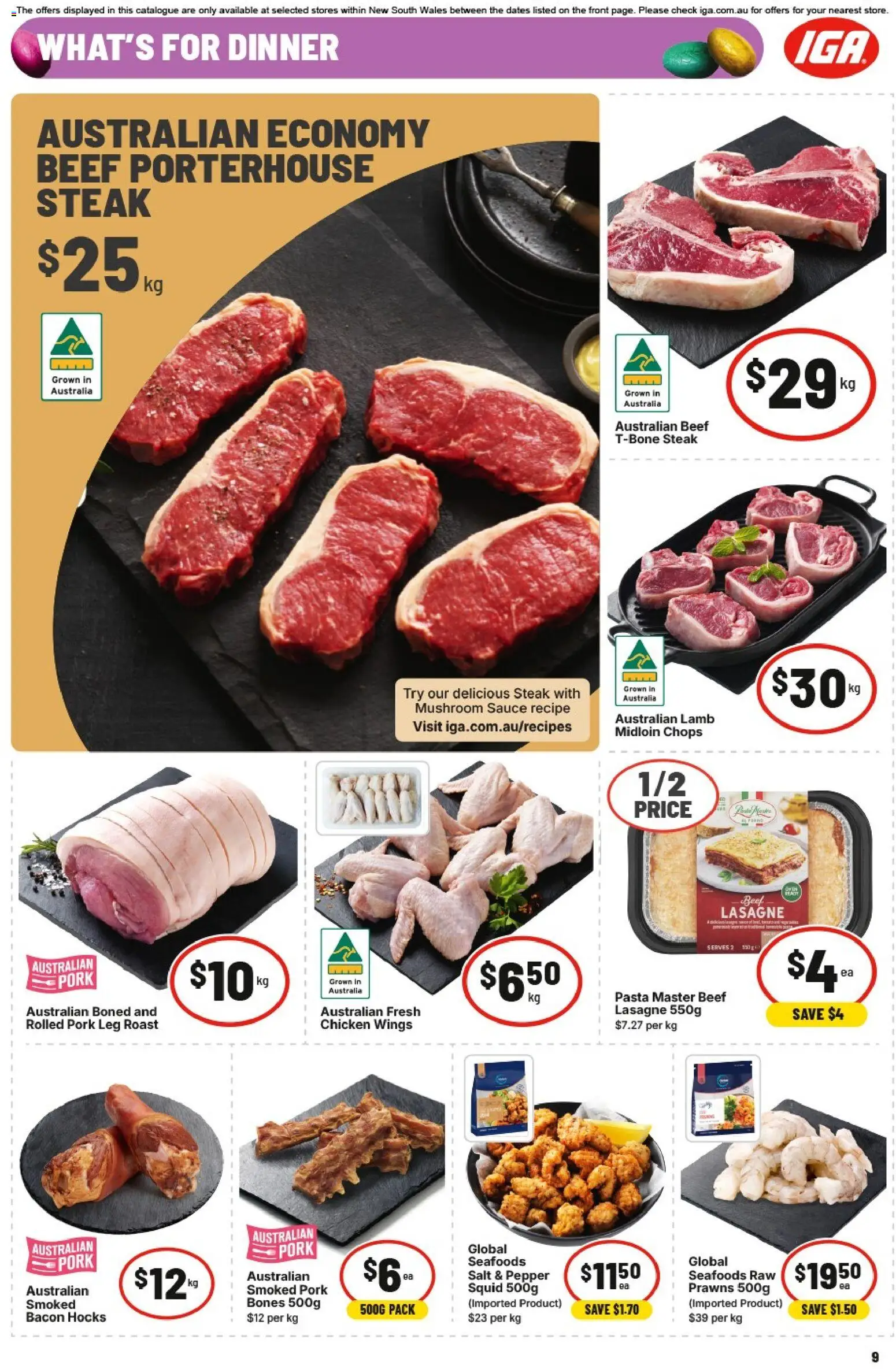 IGA catalogue - valid from 25.03.2026 | Page: 12 | Products: Pork, Lamb, Prawns, Salt