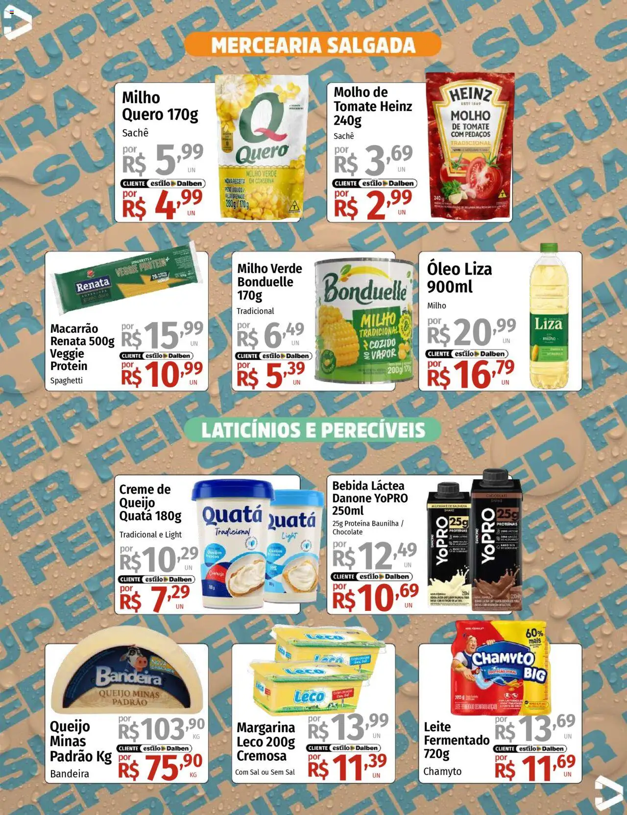 Supermercado Dalben Folheto - válido de 18.08.2025 | Página: 3 | Produtos: Milho verde, Chocolate, Macarrão, Sal