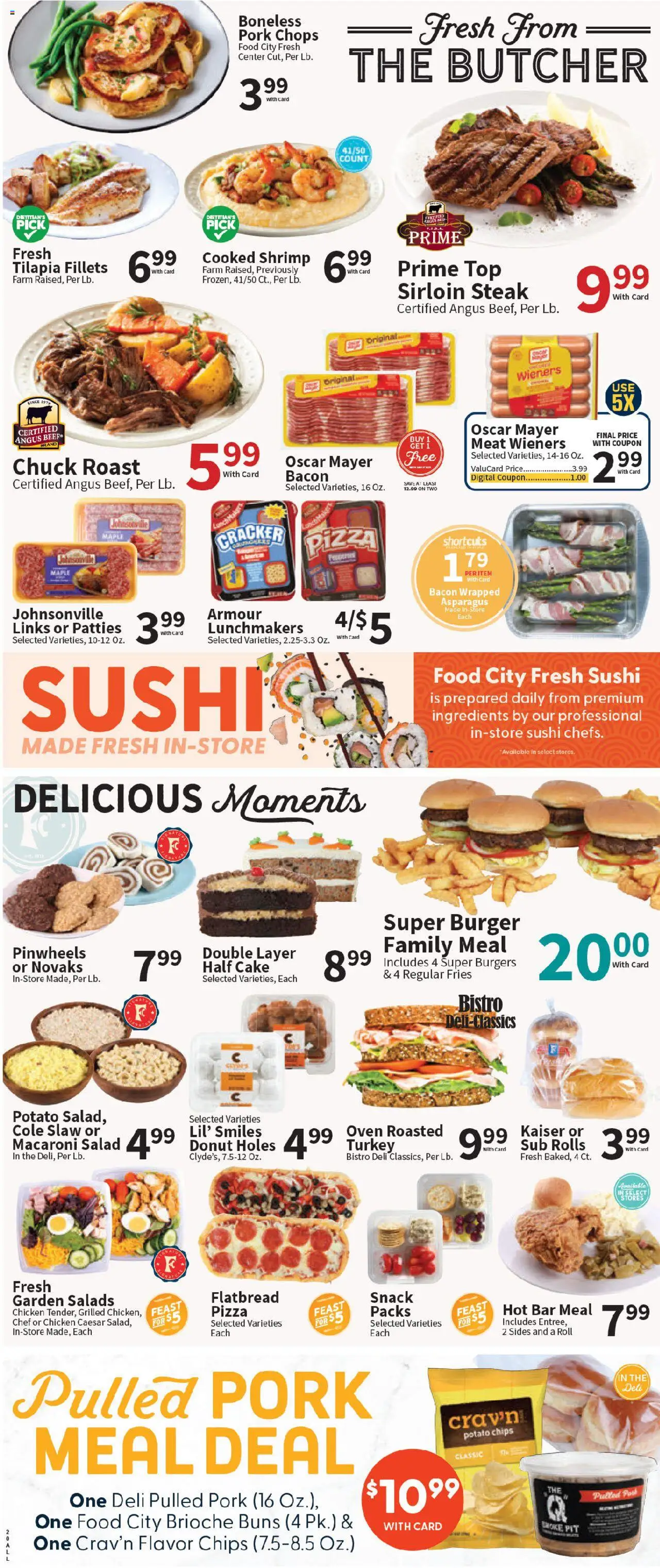 Food City Weekly Ad - valid from 20.08.2025 | Page: 4 | Products: Pizza, Chips, Salad, Oven