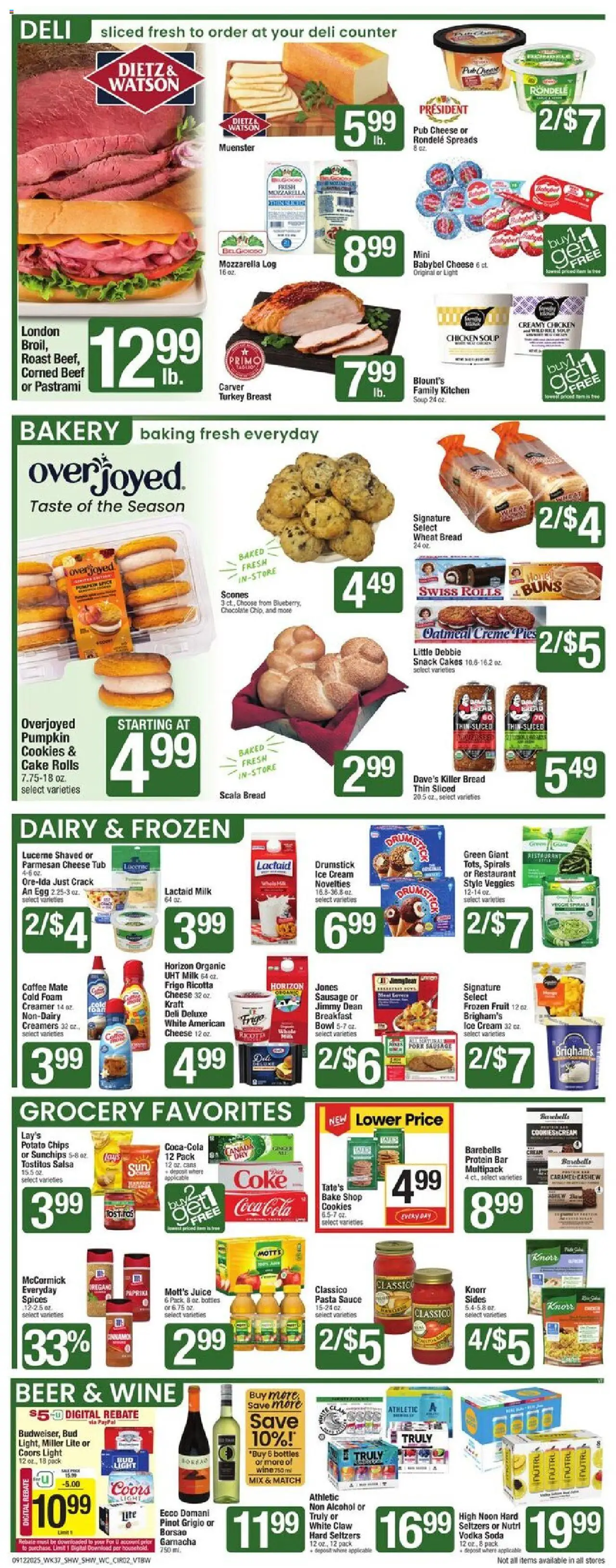 Shaw's Weekly Ad - VT - valid from 12.09.2025 | Page: 2 | Products: Milk, Coffee, Pasta, Chips