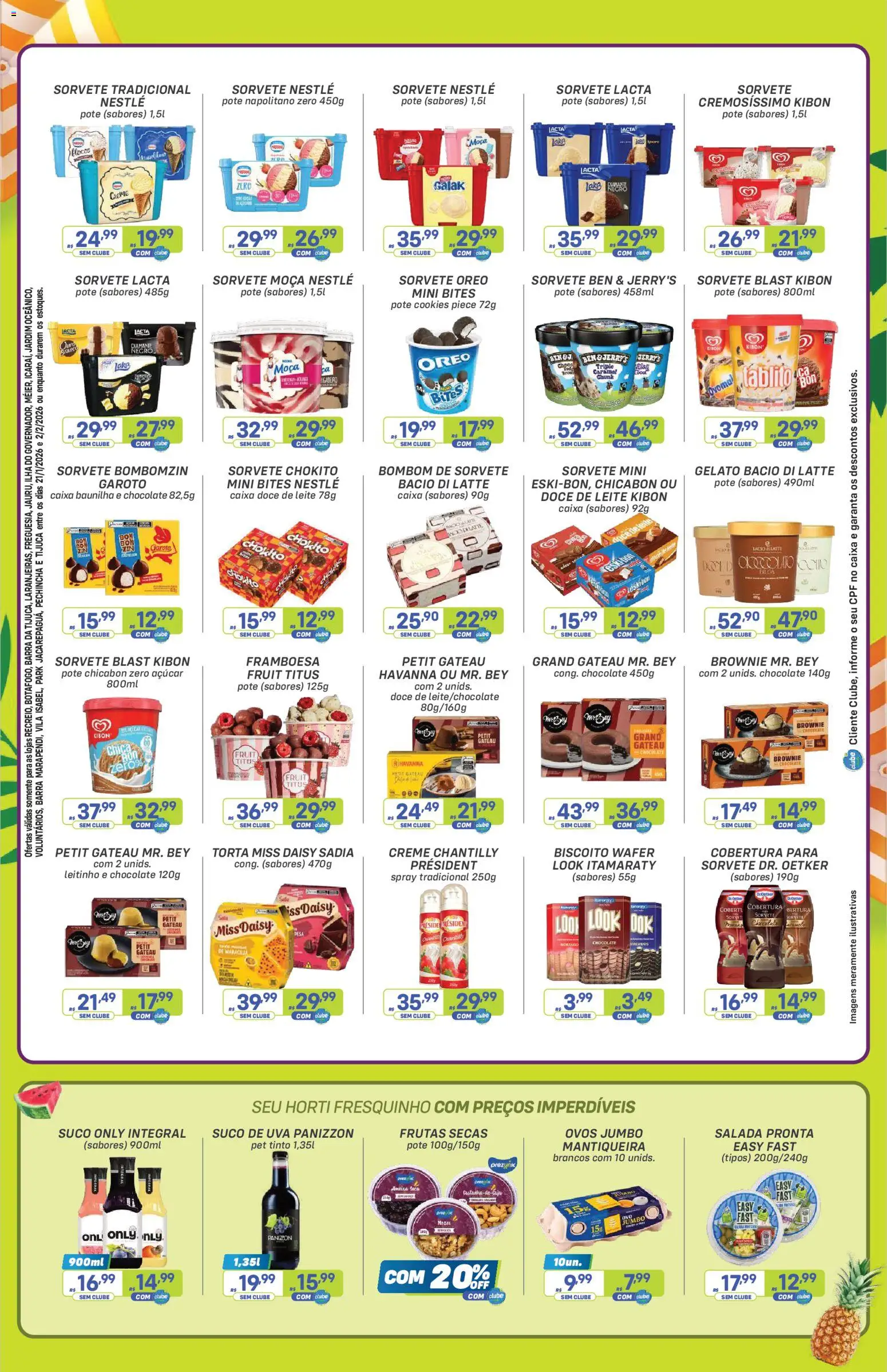 Prezunic Folheto - válido de 19.01.2026 | Página: 2 | Produtos: Caixa, Sorvete, Salada, Açúcar