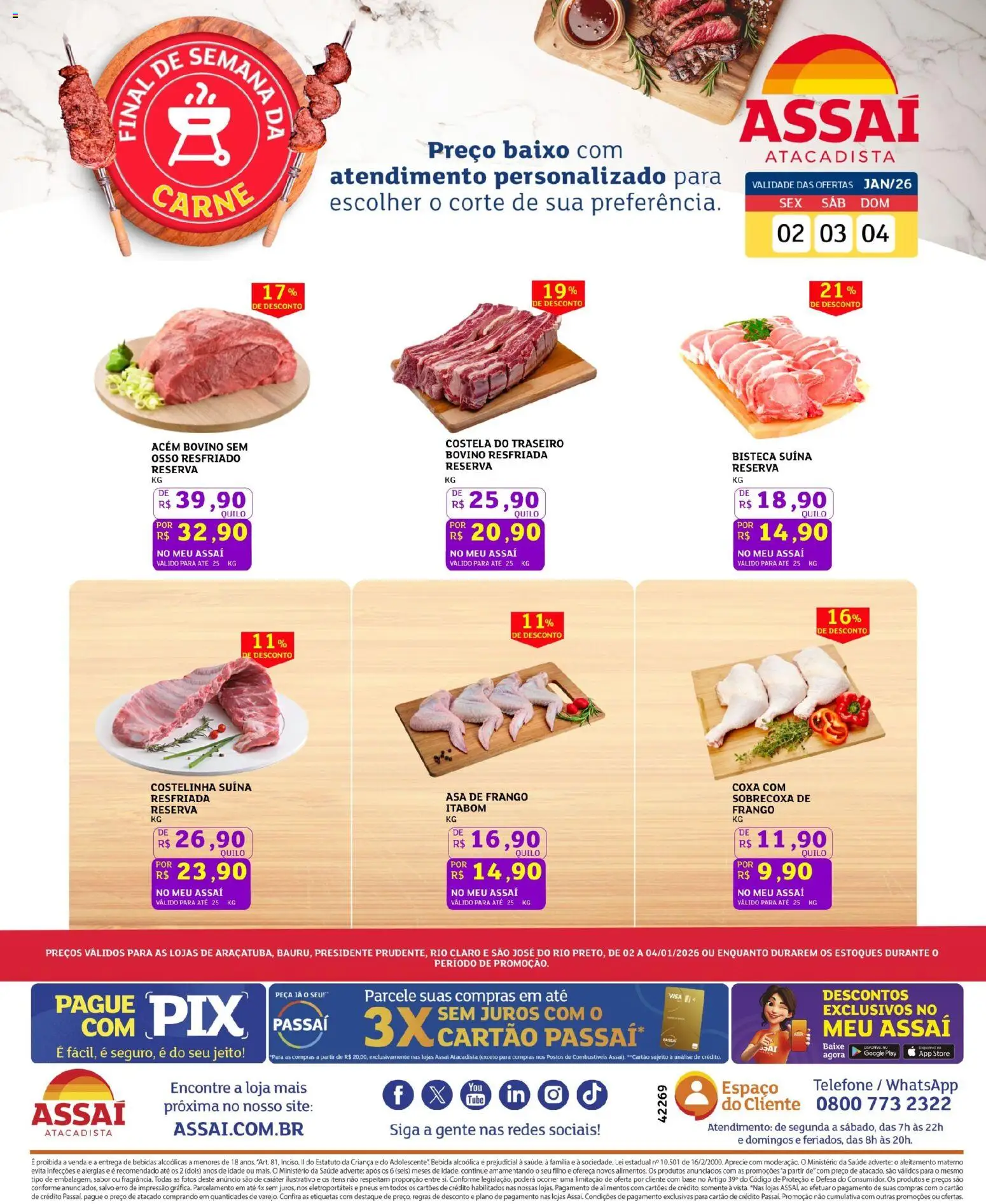 Assaí Atacadista Folheto - válido de 02.01.2026 | Página: 1 | Produtos: Asa de frango, Pneus, Base, Baixo