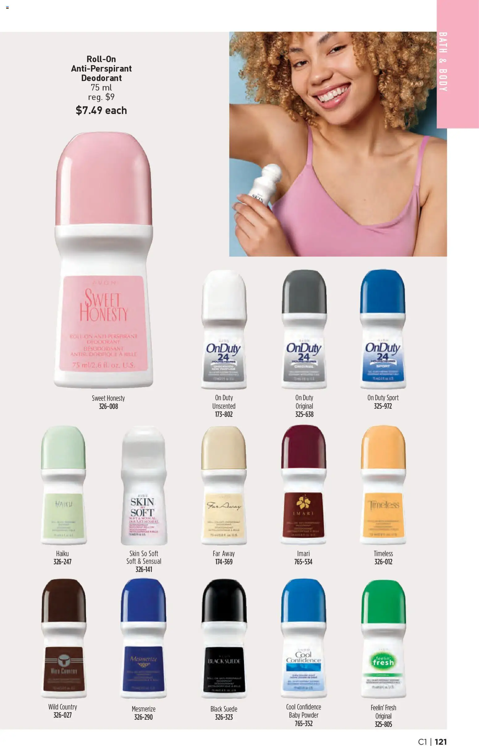 Avon flyer valid from 01.01.2026 | Page: 121 | Products: Powder, Deodorant, Antiperspirant, Bath