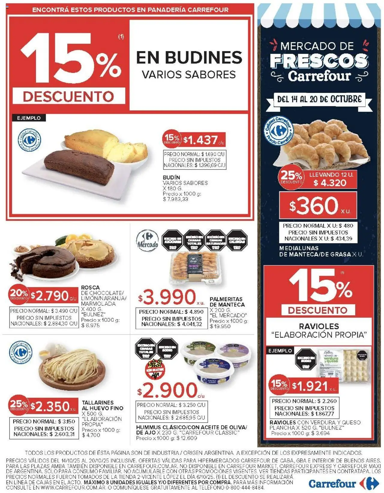 Carrefour ofertas │ válido desde el 14.10.2025 | Página: 21 | Productos: Teléfono, Panadería, Queso, Ravioles