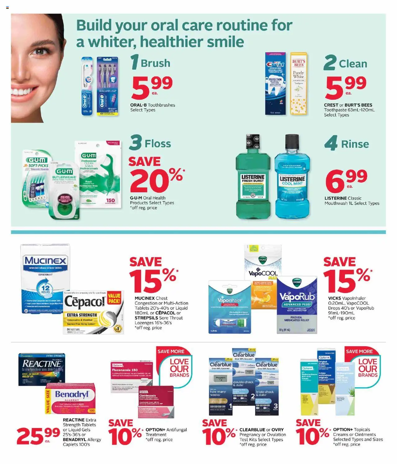 Rexall flyer valid from 10.10.2025 | Page: 8 | Products: Cream, Brush, Toothpaste, Mouthwash