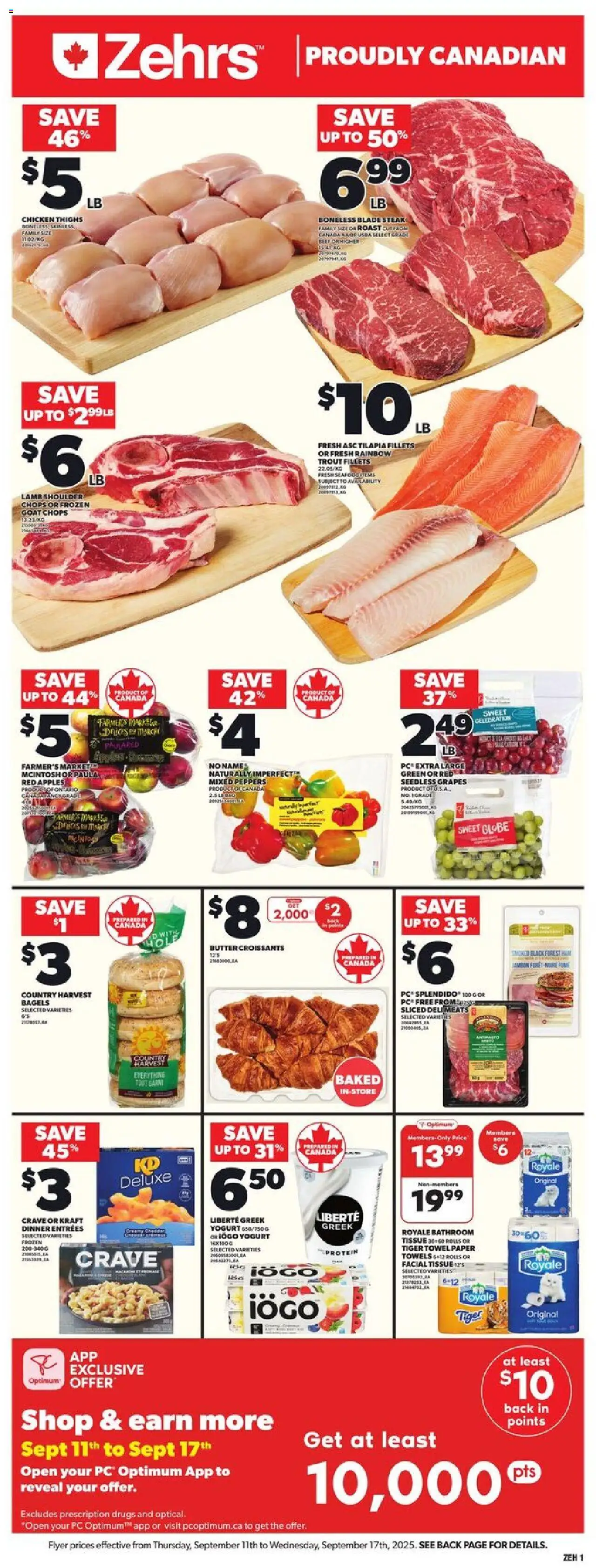 Zehrs flyer valid from 11.09.2025 | Page: 3 | Products: PC, Coat, Chicken, Apples
