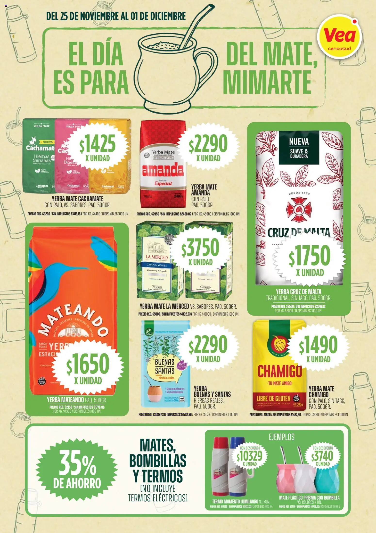 Vea ofertas │ válido desde el 25.11.2025 | Página: 3 | Productos: Mate, Peso, Yerba, Bombilla