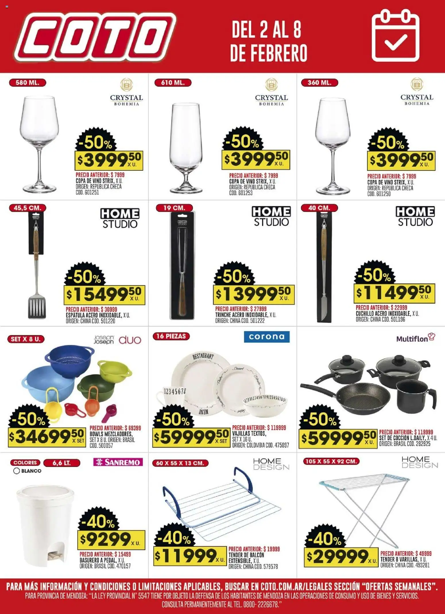 Coto - Ofertas Bazar │ válido desde el 02.02.2026 | Página: 1 | Productos: Cuchillo, Tender, Espatula, Vino