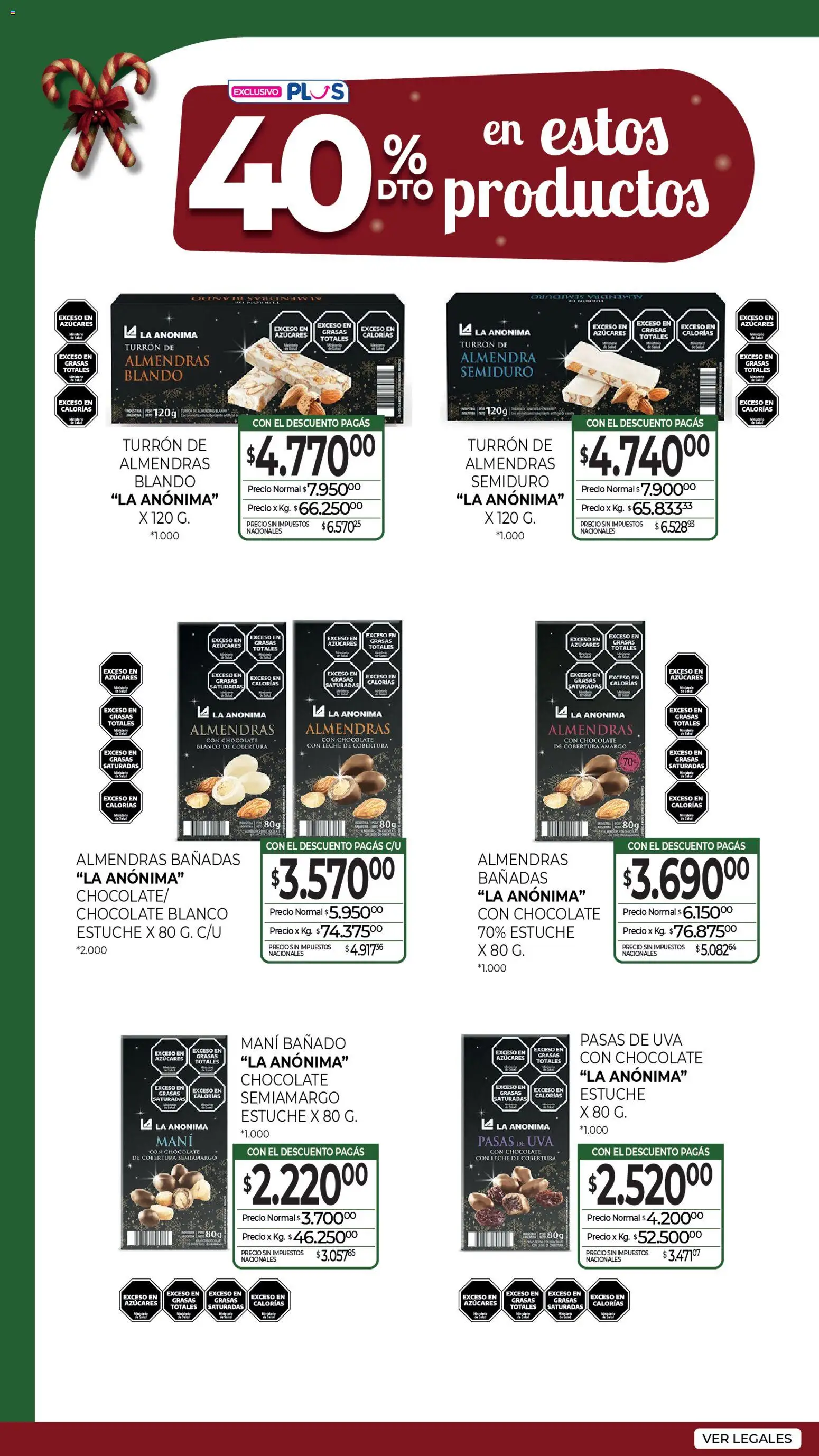 La Anonima Marca Propia Fiestas │ válido desde el 18.12.2025 | Página: 4 | Productos: Pasas de uva, Leche, Uva, Almendra